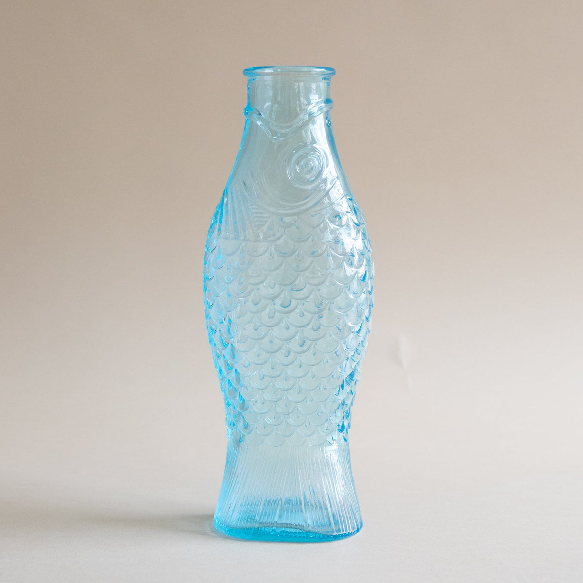 Serax Drinkware Blue Glass Fish Shaped Pitcher