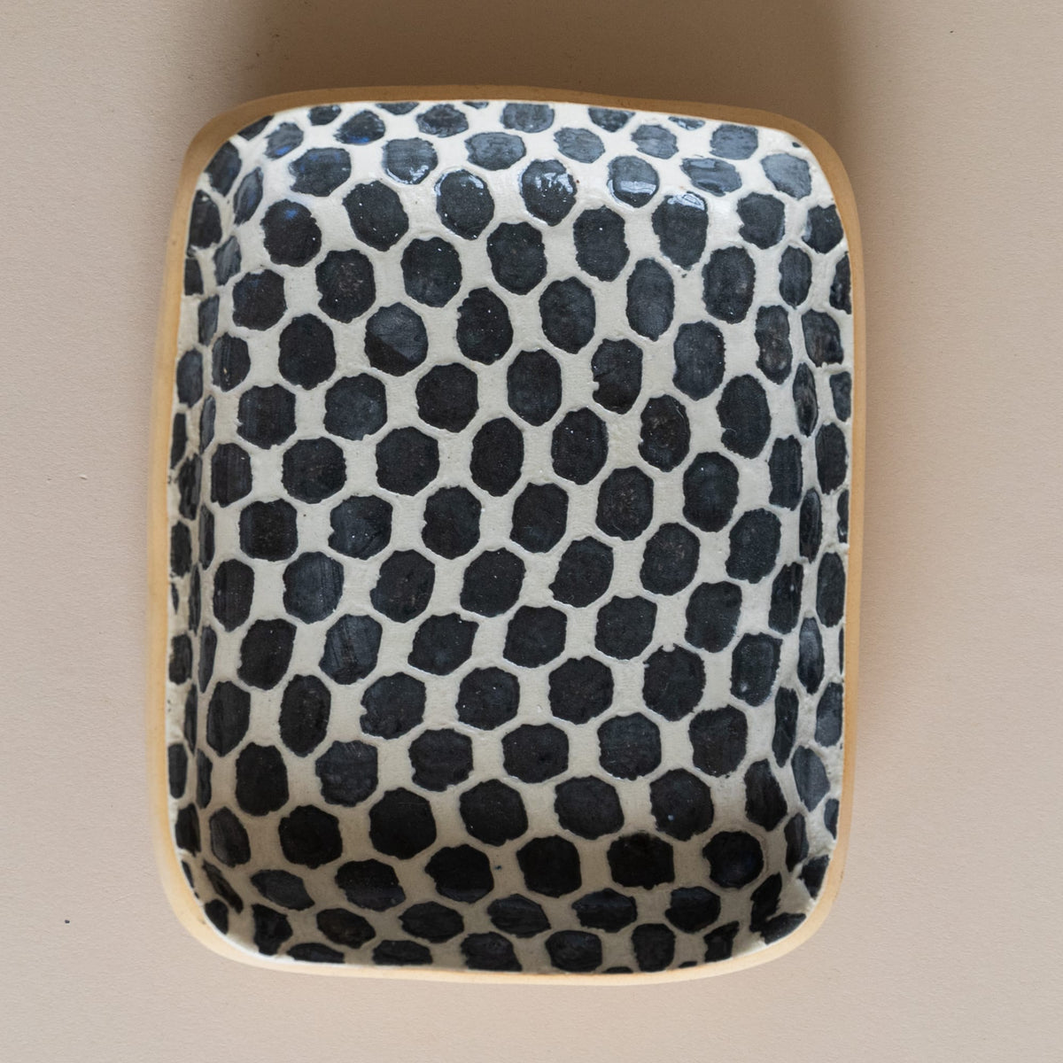 Terrafirma Serveware Dot / Black Snack Plate by Terrafirma