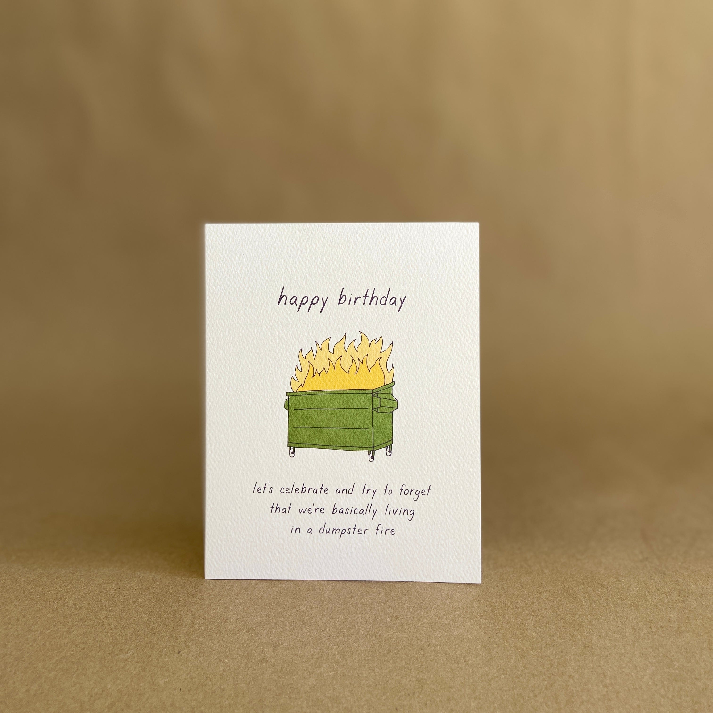 Tiny Hooray Stationery Dumpster Fire Card