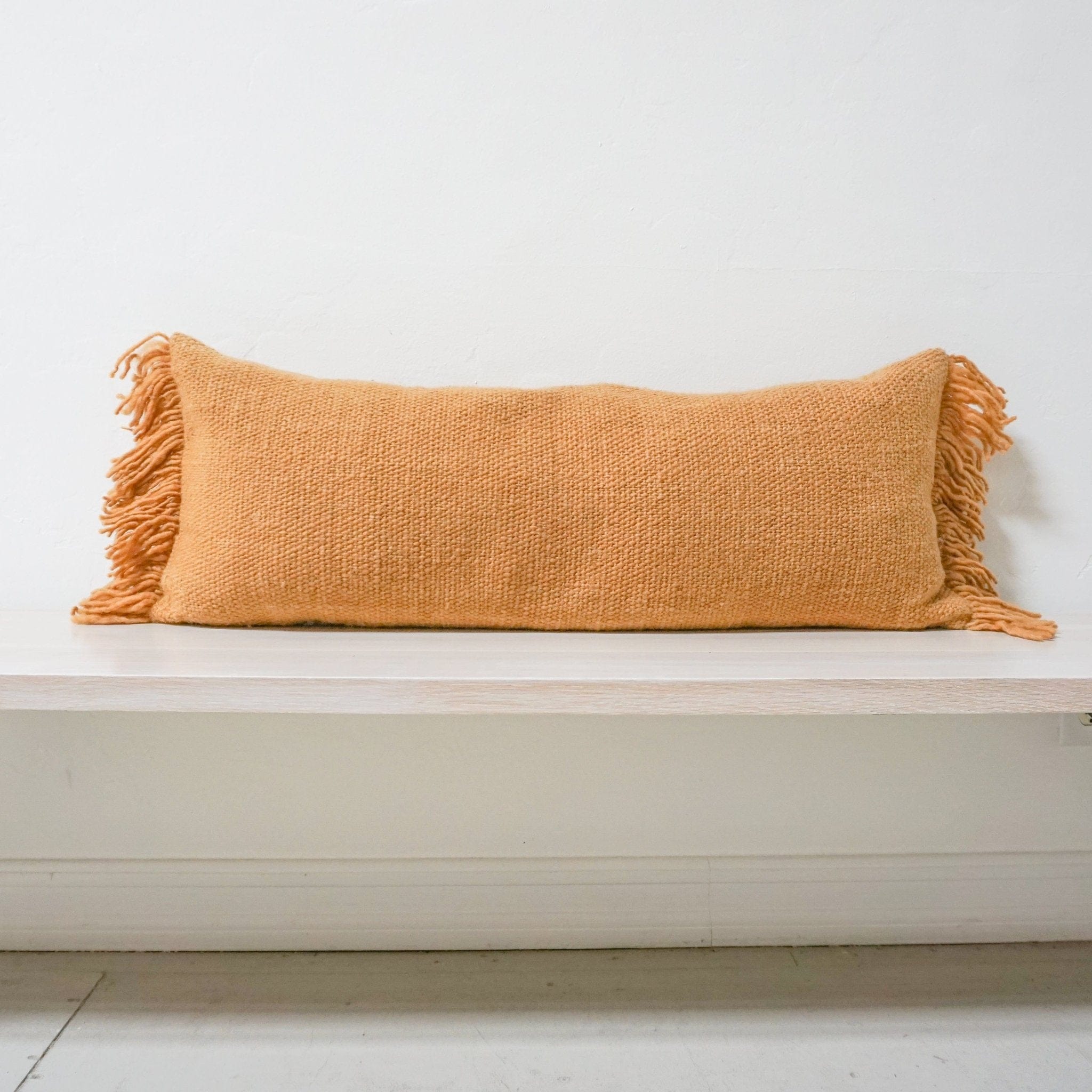 Treko Pillows Gold Lumbar Pillow with Fringe by Treko
