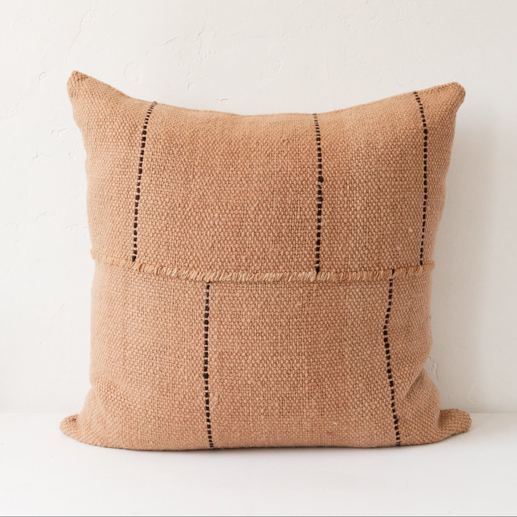 Treko Pillows Stripe Stitch Pillow in Elm Bark by Treko