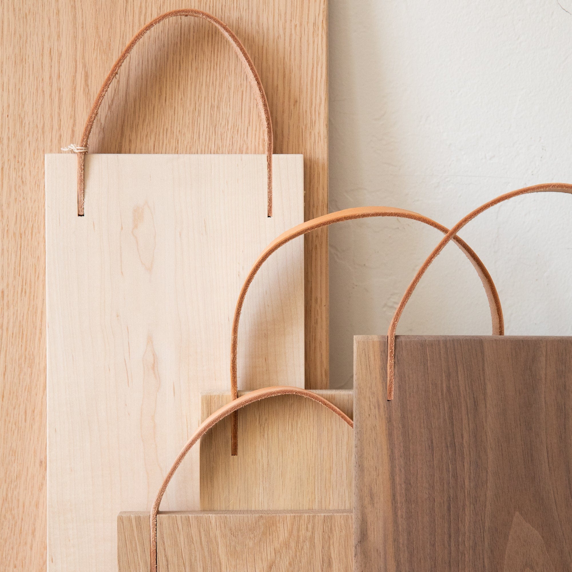 Twin Woodworking Boards Wood Cutting Board with Leather Handle