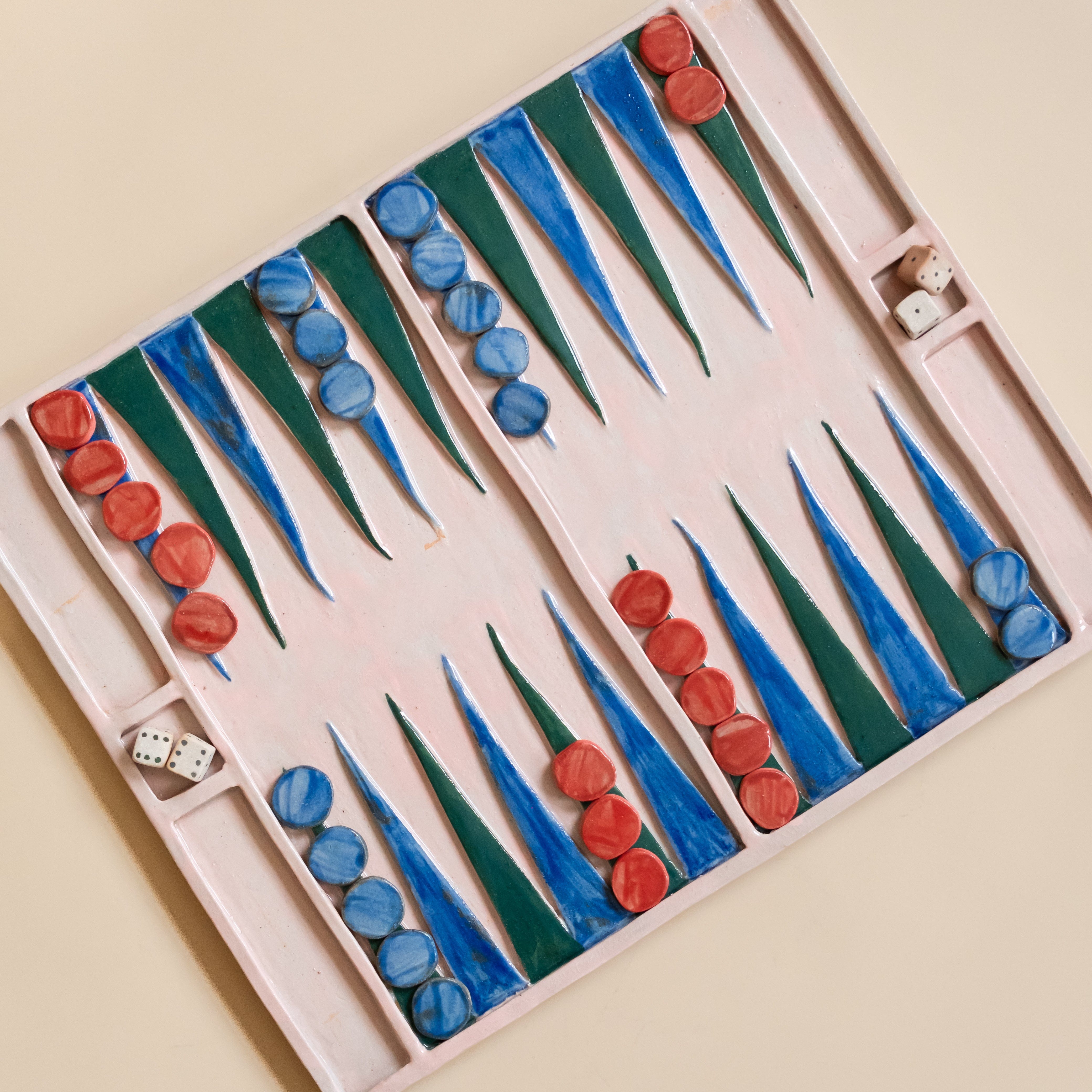 Vanessa Moshay Objects Ceramic Backgammon Set