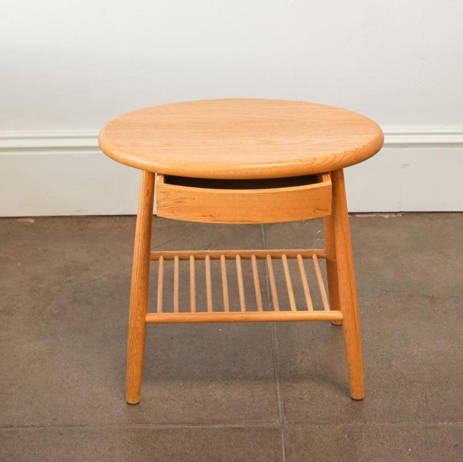 1970s MCM Oval Side Table with Drawer - +COOP