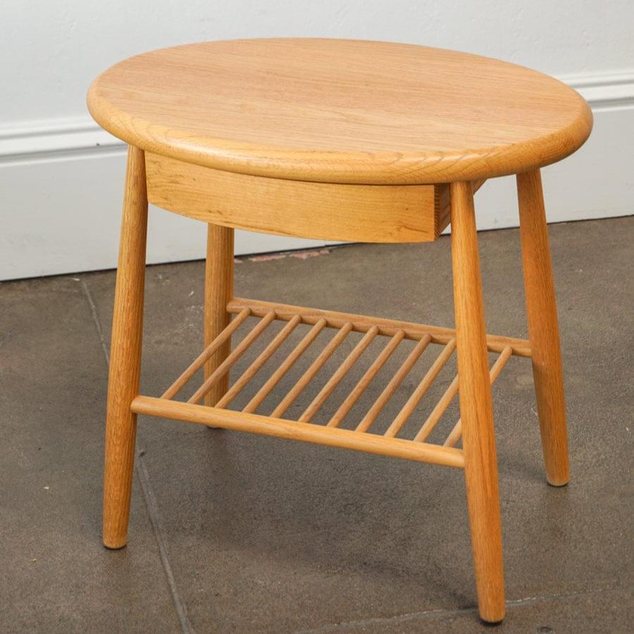 1970s MCM Oval Side Table with Drawer - +COOP