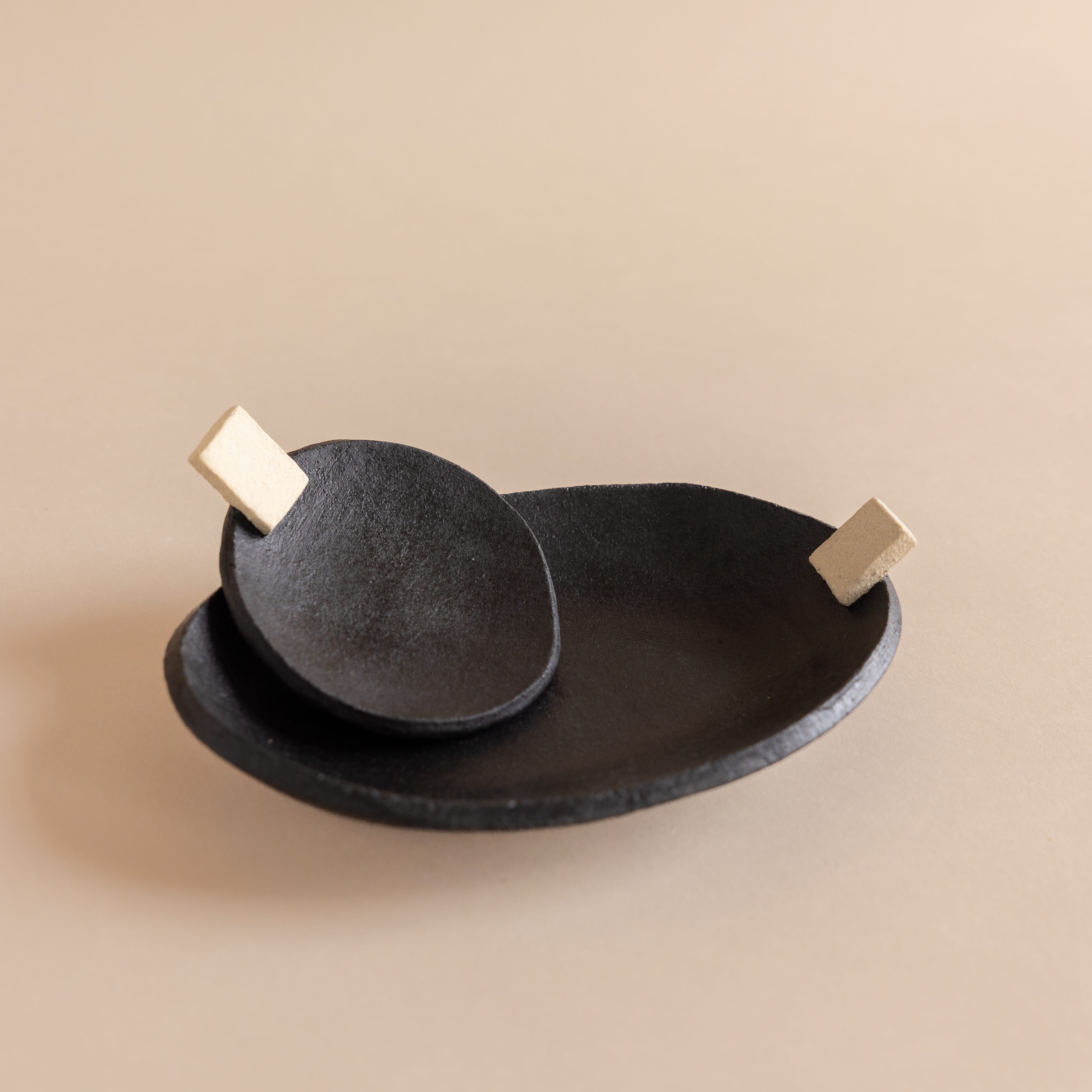 Noir Square Tab Dish by Heyja Do