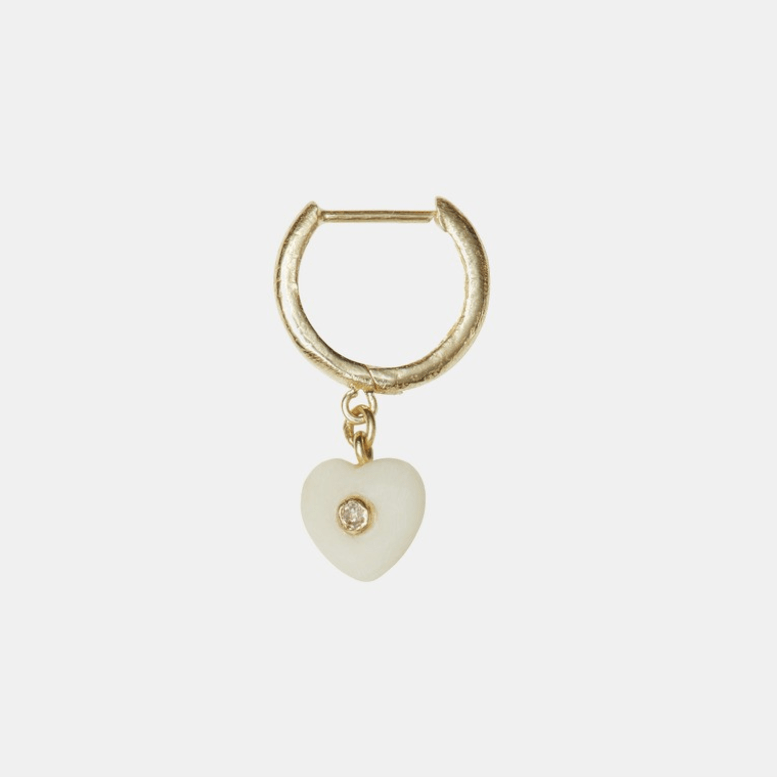 5 Octobre Earrings Ivory Heart Hoop