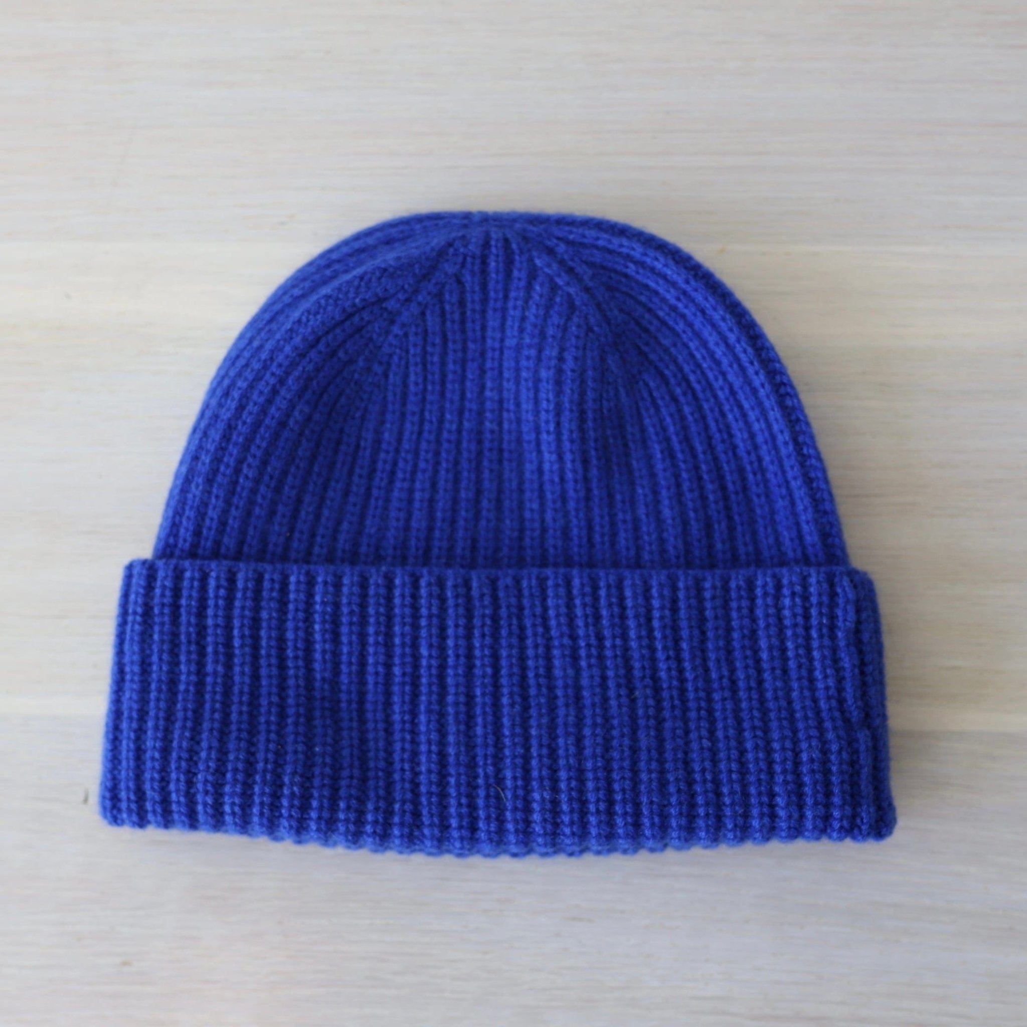 8.6.4 Hats Cobalt Cashmere Ribbed Beanie