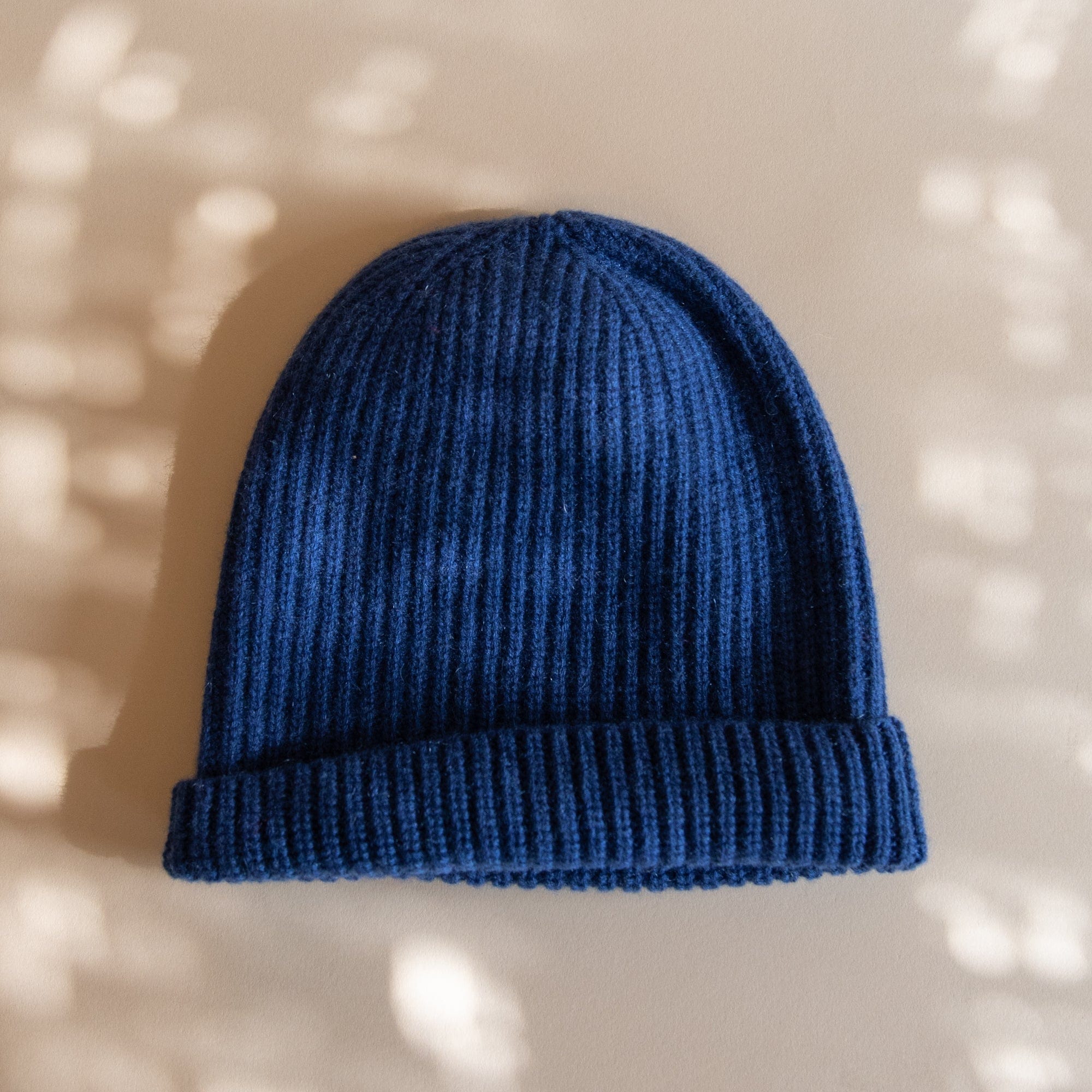 8.6.4 Hats Indigo Cashmere Ribbed Beanie