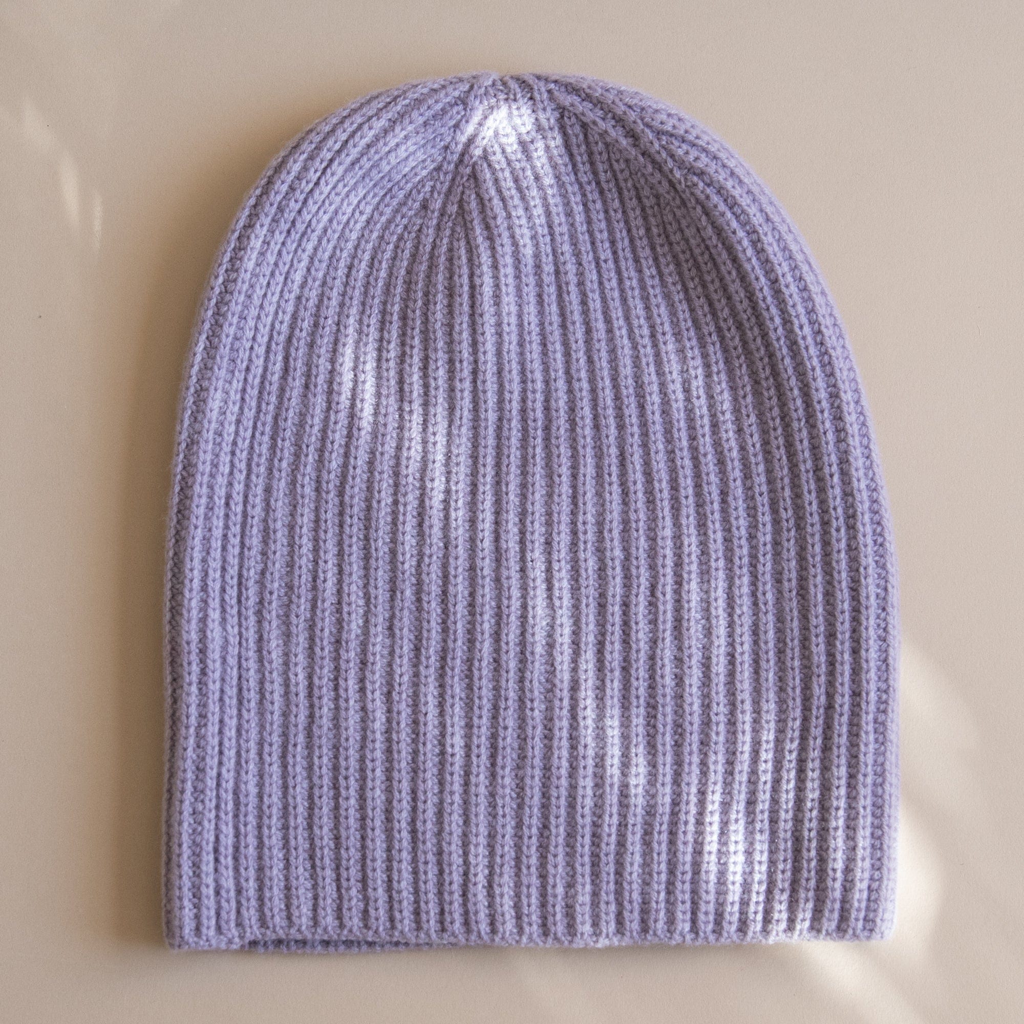 8.6.4 Hats Light Purple Cashmere Ribbed Beanie