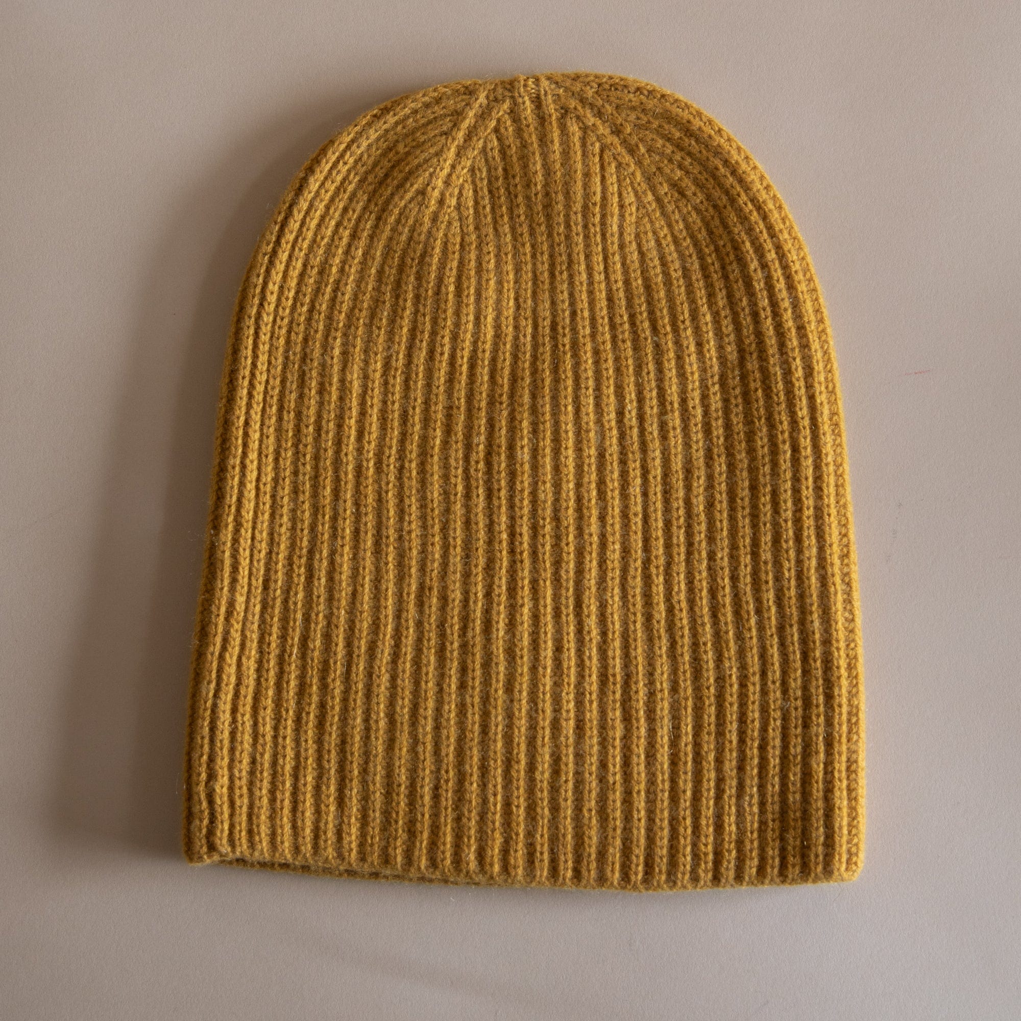 8.6.4 Hats Mustard Cashmere Ribbed Beanie