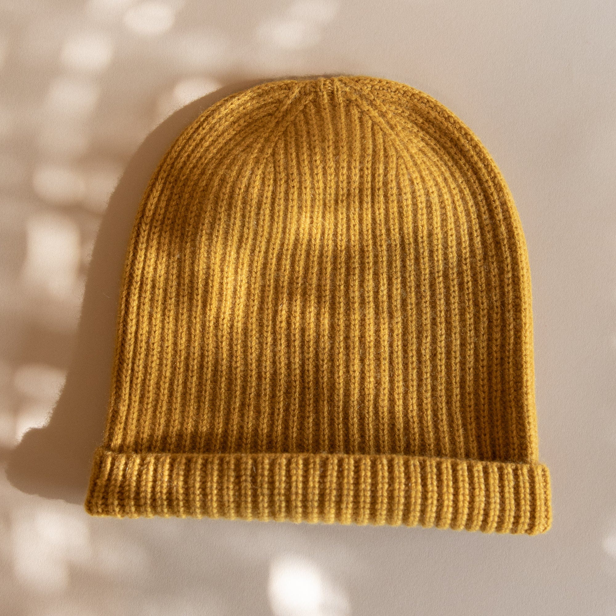 8.6.4 Hats Mustard Cashmere Ribbed Beanie