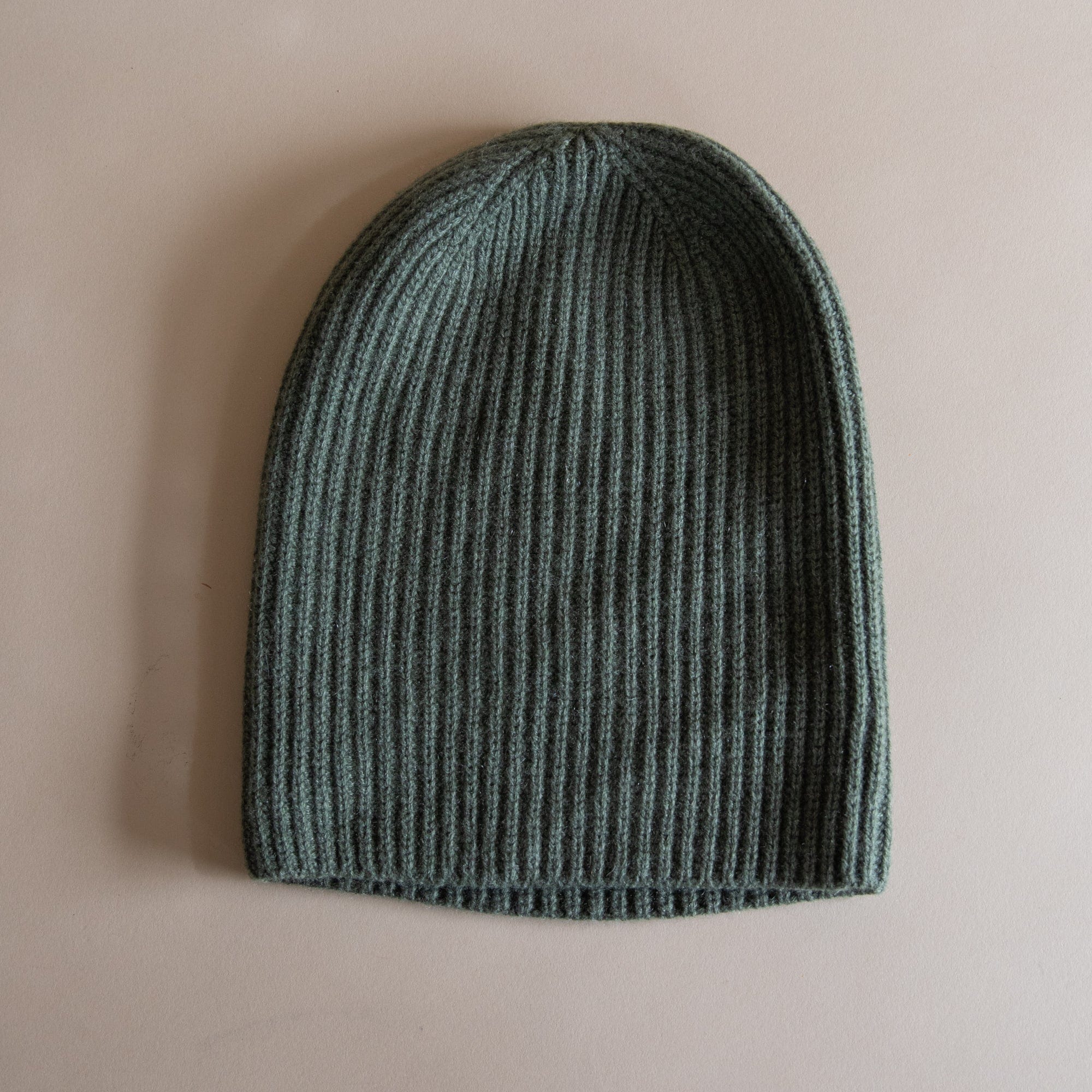 8.6.4 Hats Olive Cashmere Ribbed Beanie