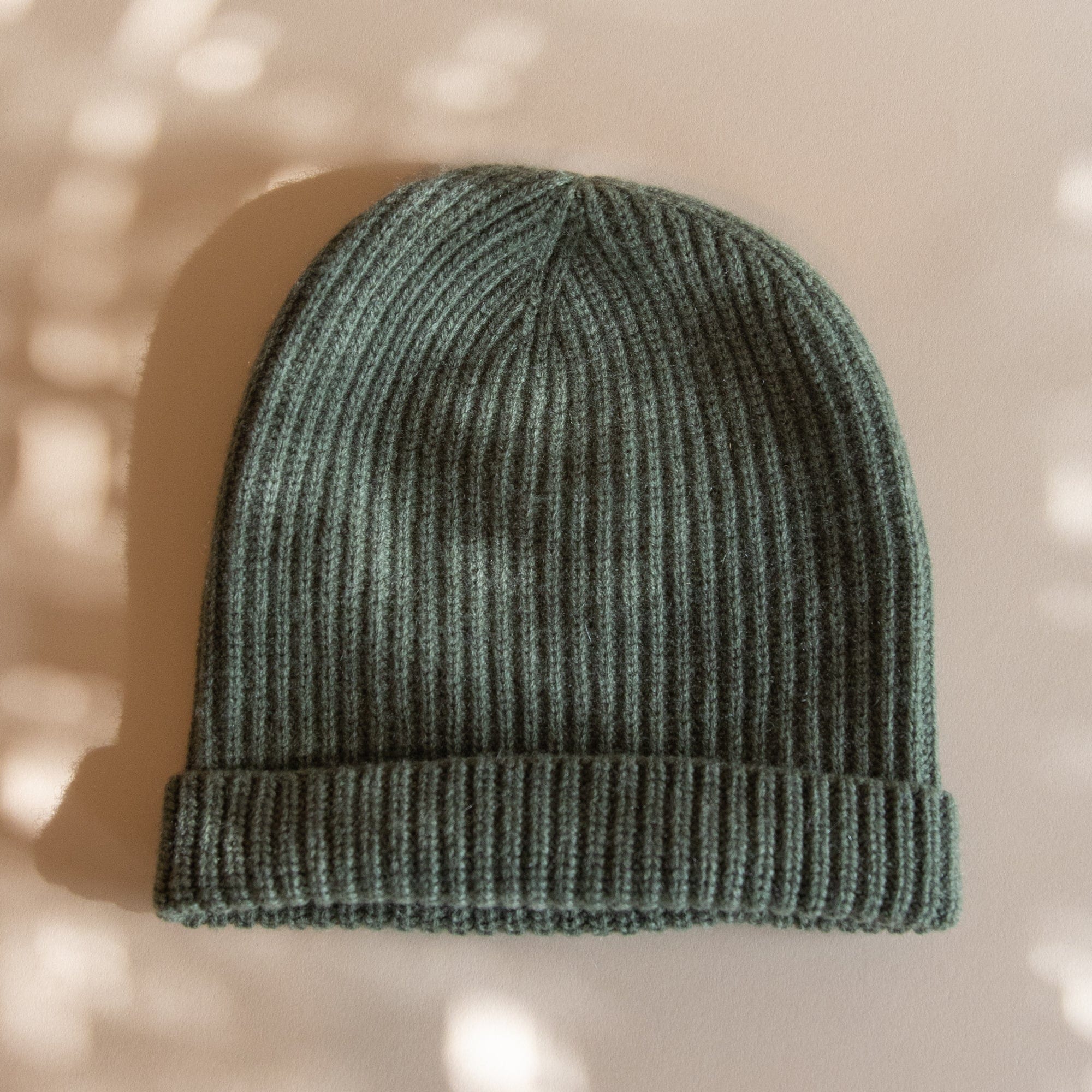 8.6.4 Hats Olive Cashmere Ribbed Beanie