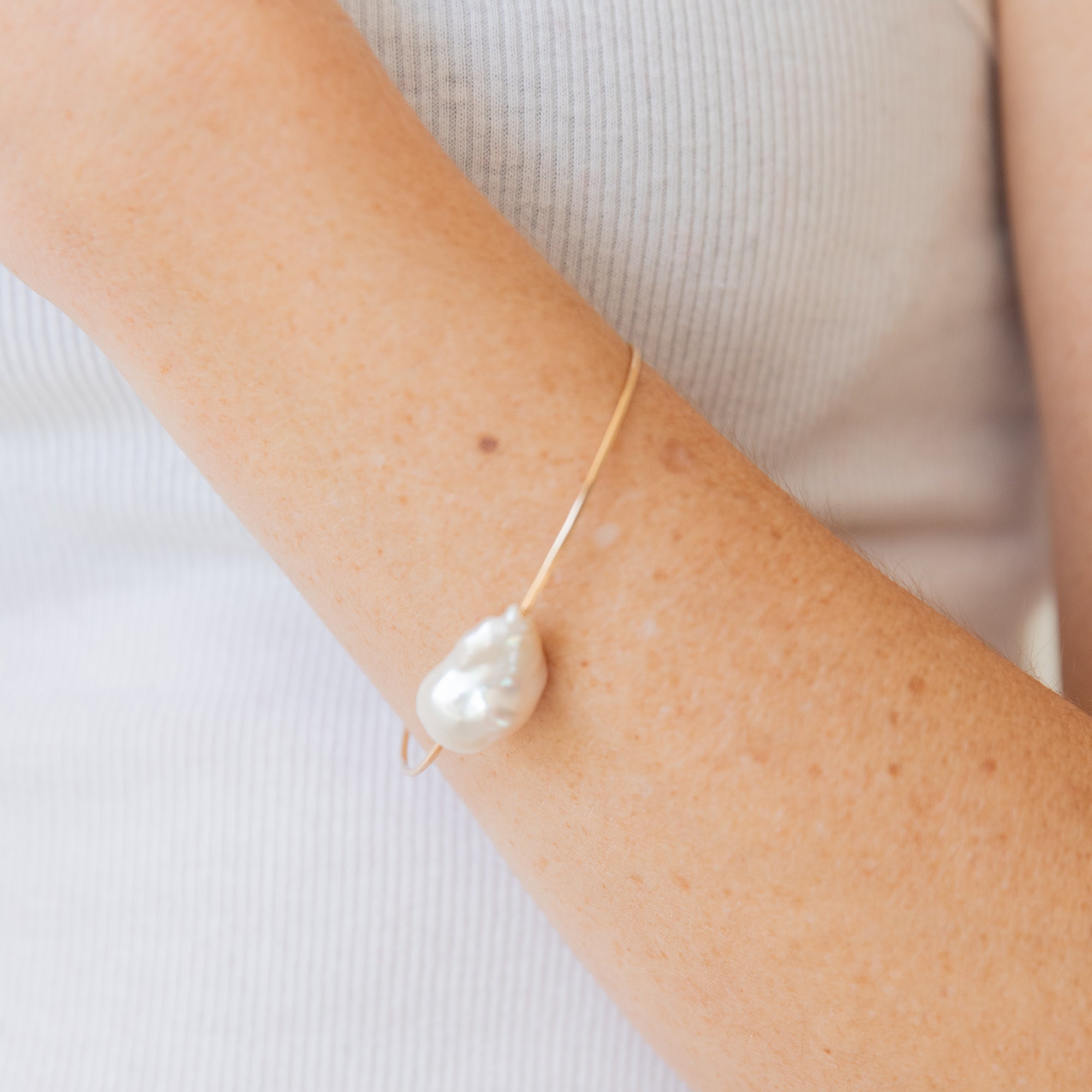 Cuff Bracelet in Baroque Pearl by Mary MacGill