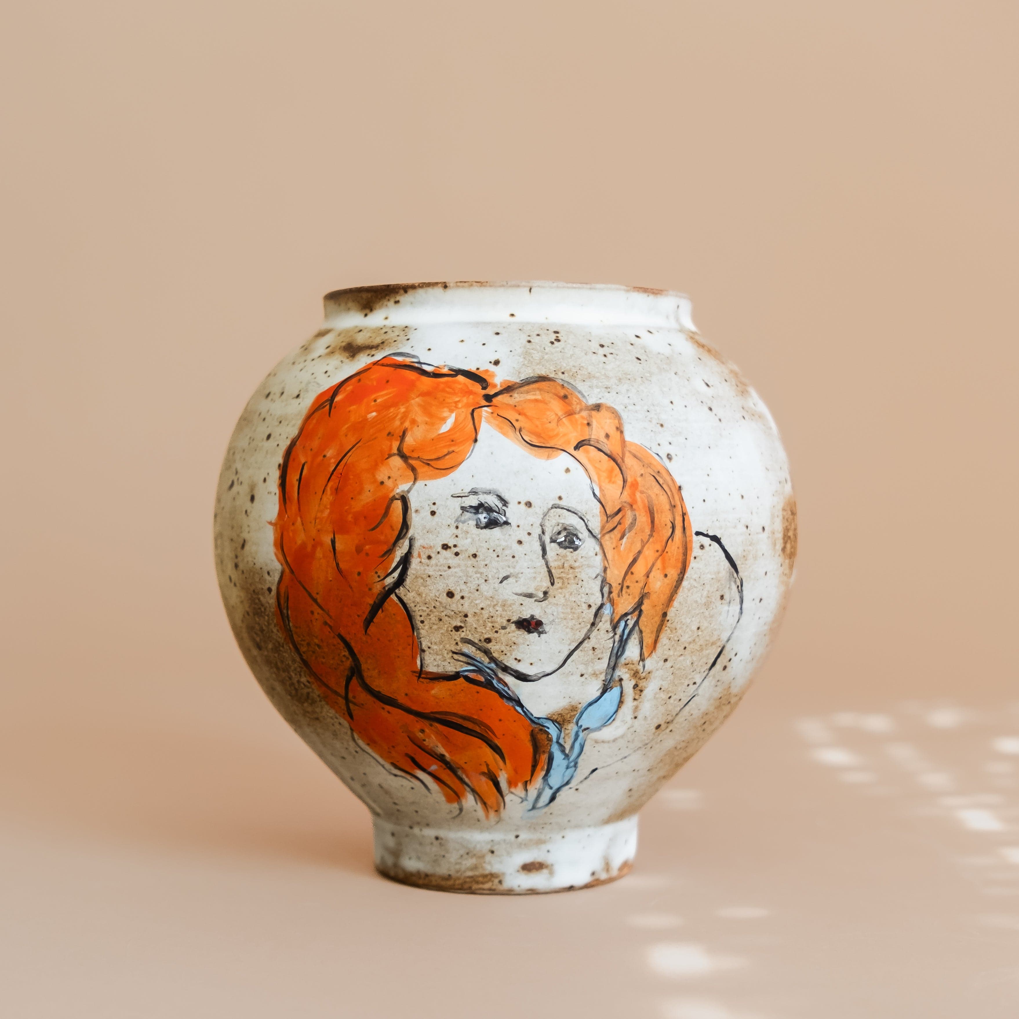 Abra Edelman Statement Piece Hand Painted Vase by Abra Edelman