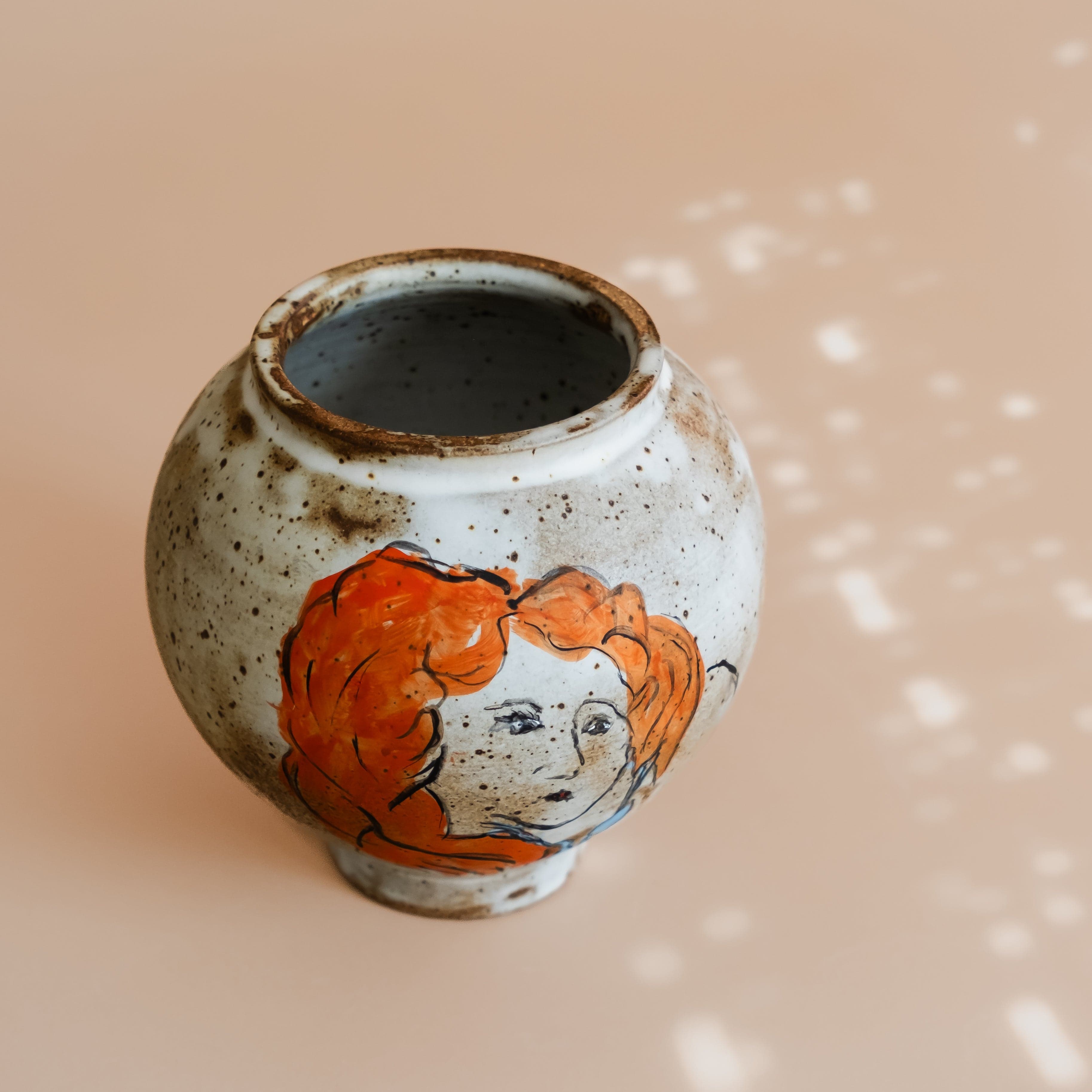 Abra Edelman Statement Piece Hand Painted Vase by Abra Edelman