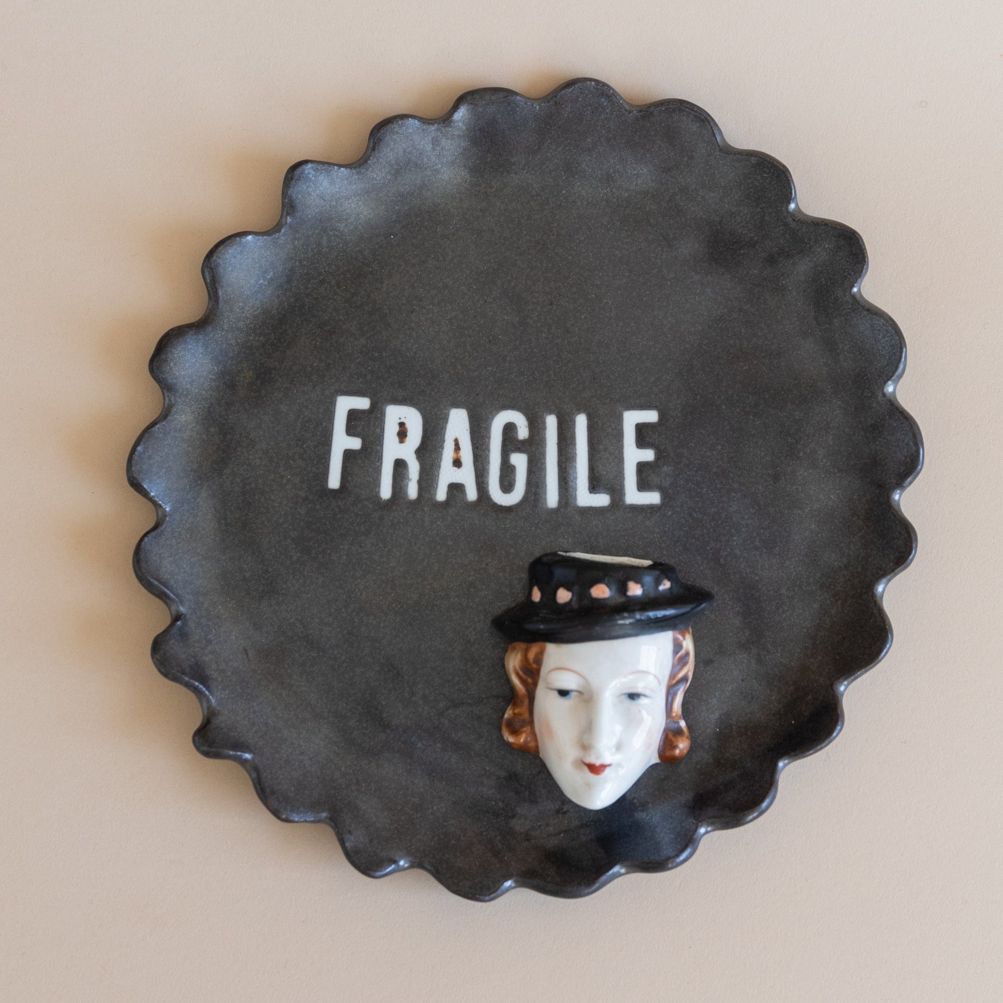 Abra Edelman Trays + Catchalls Fragile Figurine Dishes Fragile Lady in a Hat