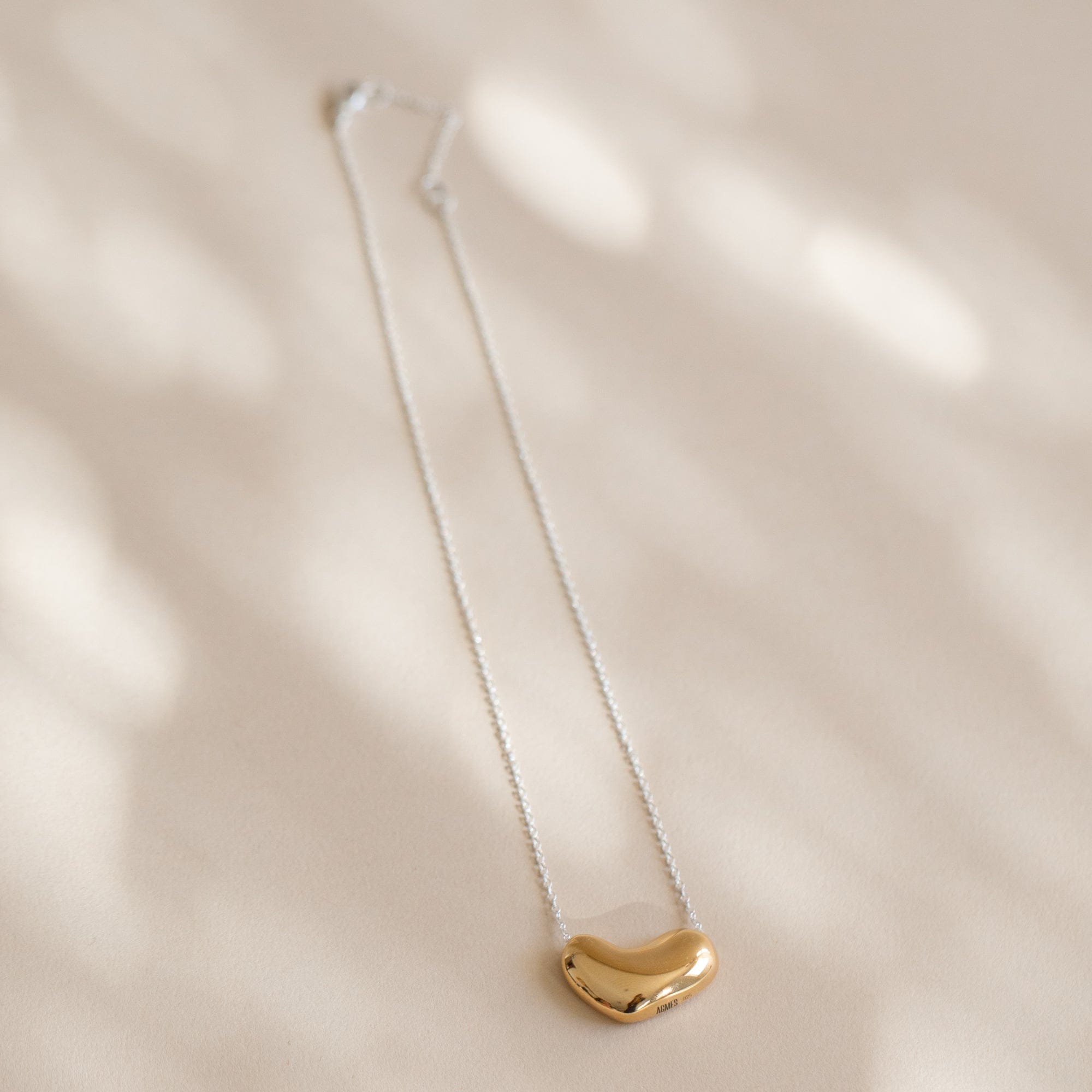 Agmes Necklaces Gold Small Sculpted Heart Pendant by Agmes