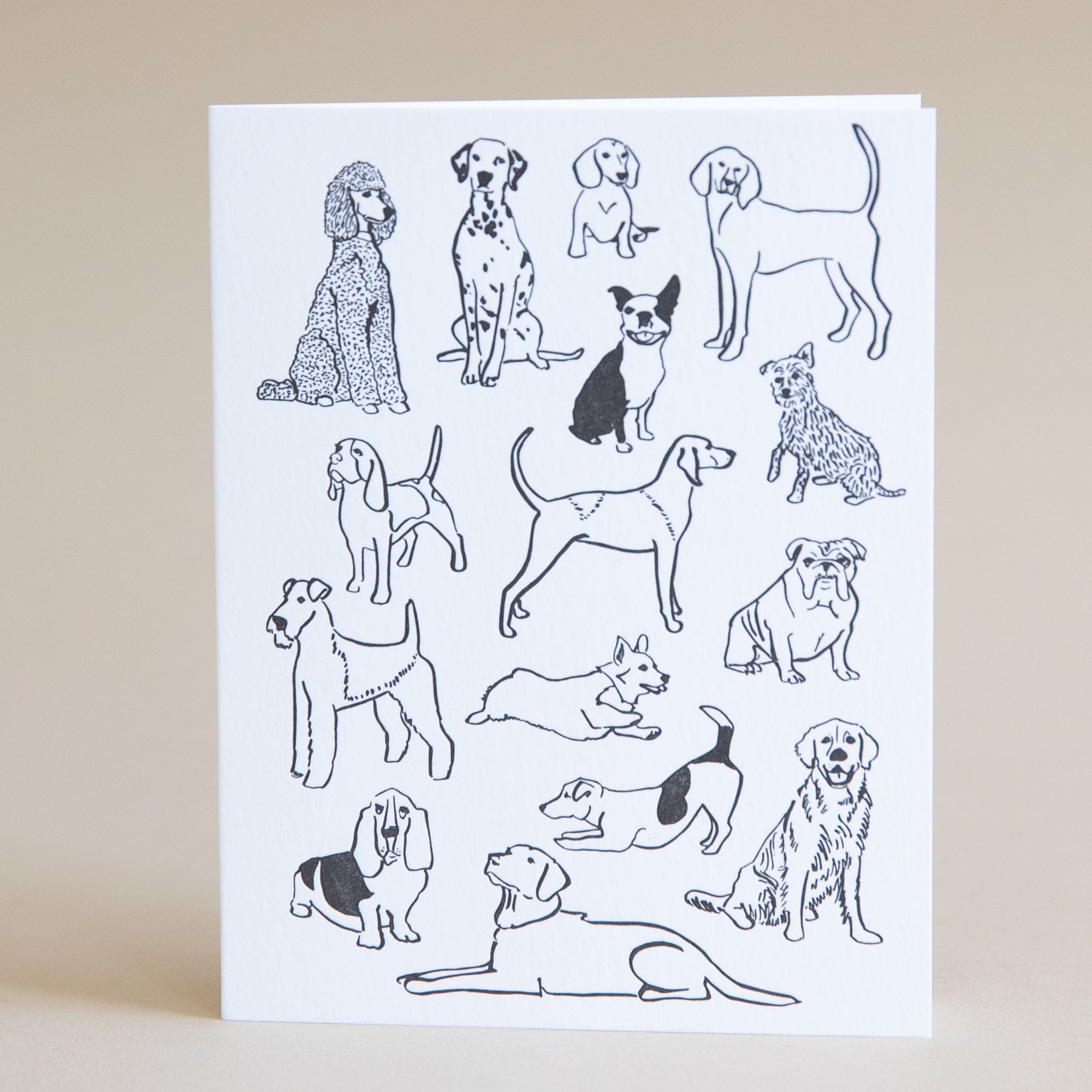And Here We Are Greeting Cards Dog Pile Greeting Card