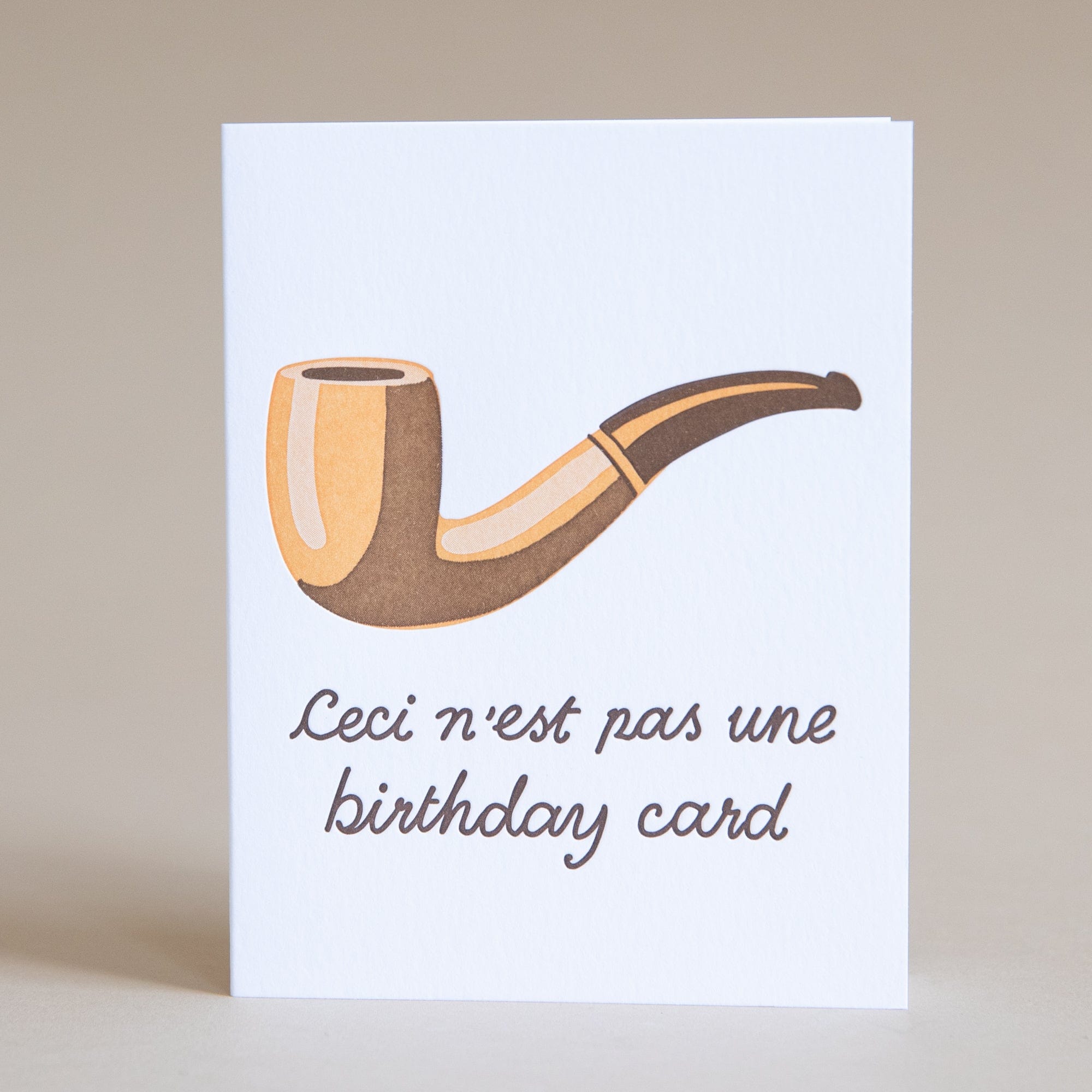 And Here We Are Greeting Cards Magritte Pipe Birthday Card