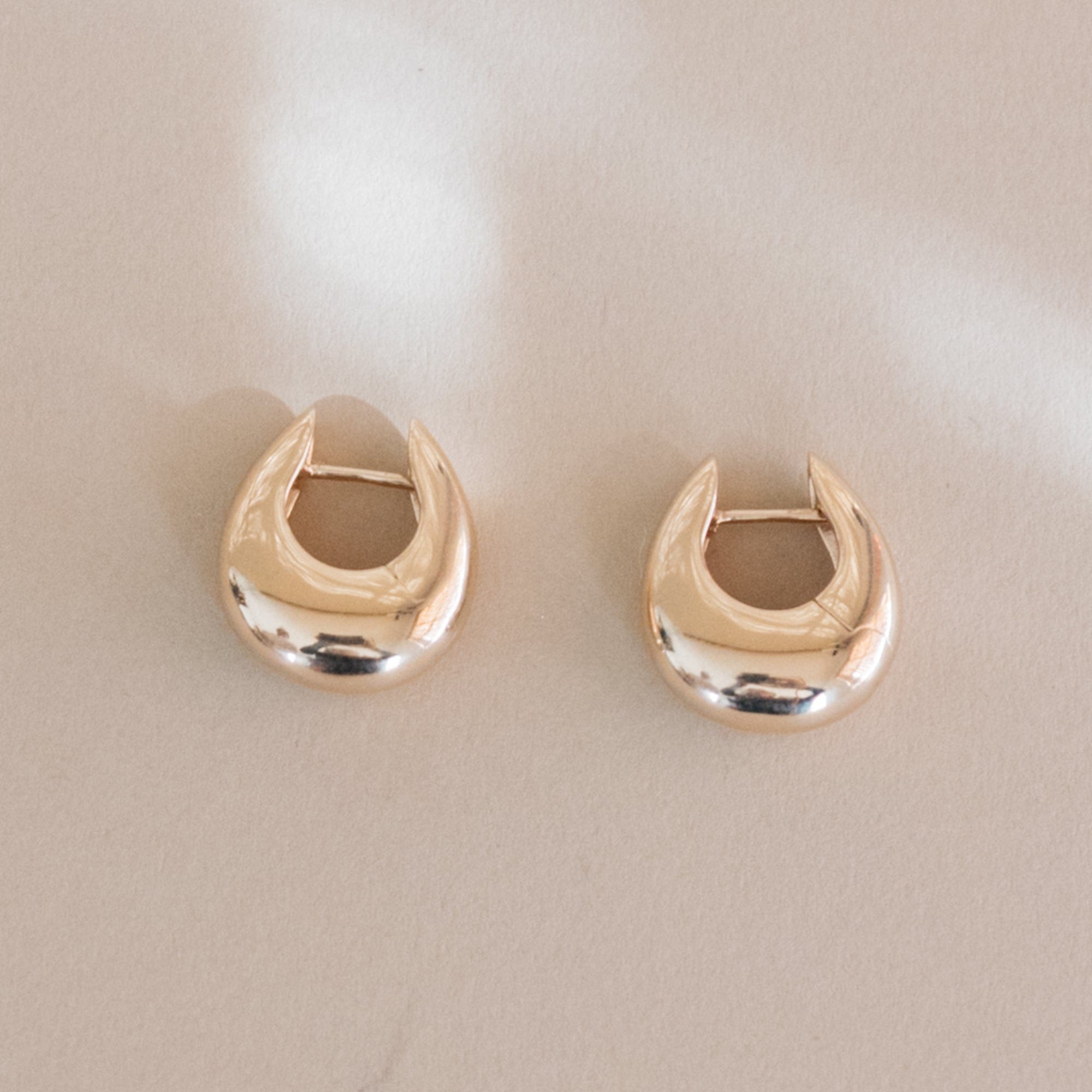 Annika Inez Earrings Gold / Small Sloping Hinge Hoops by Annika Inez