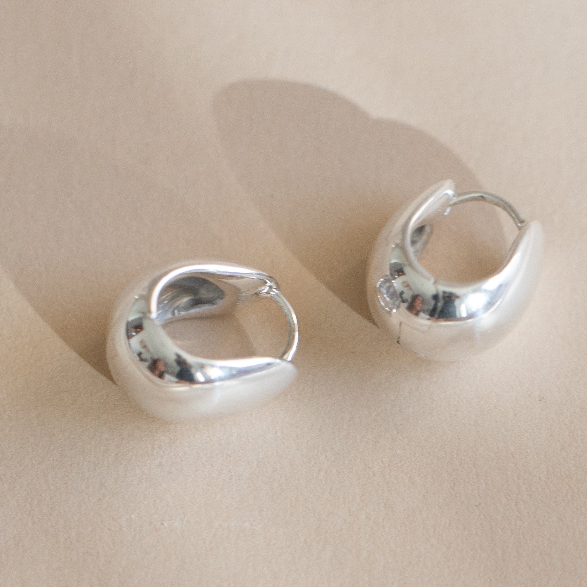 Annika Inez Earrings Silver / Regular Gentle Slope Hoops by Annika Inez