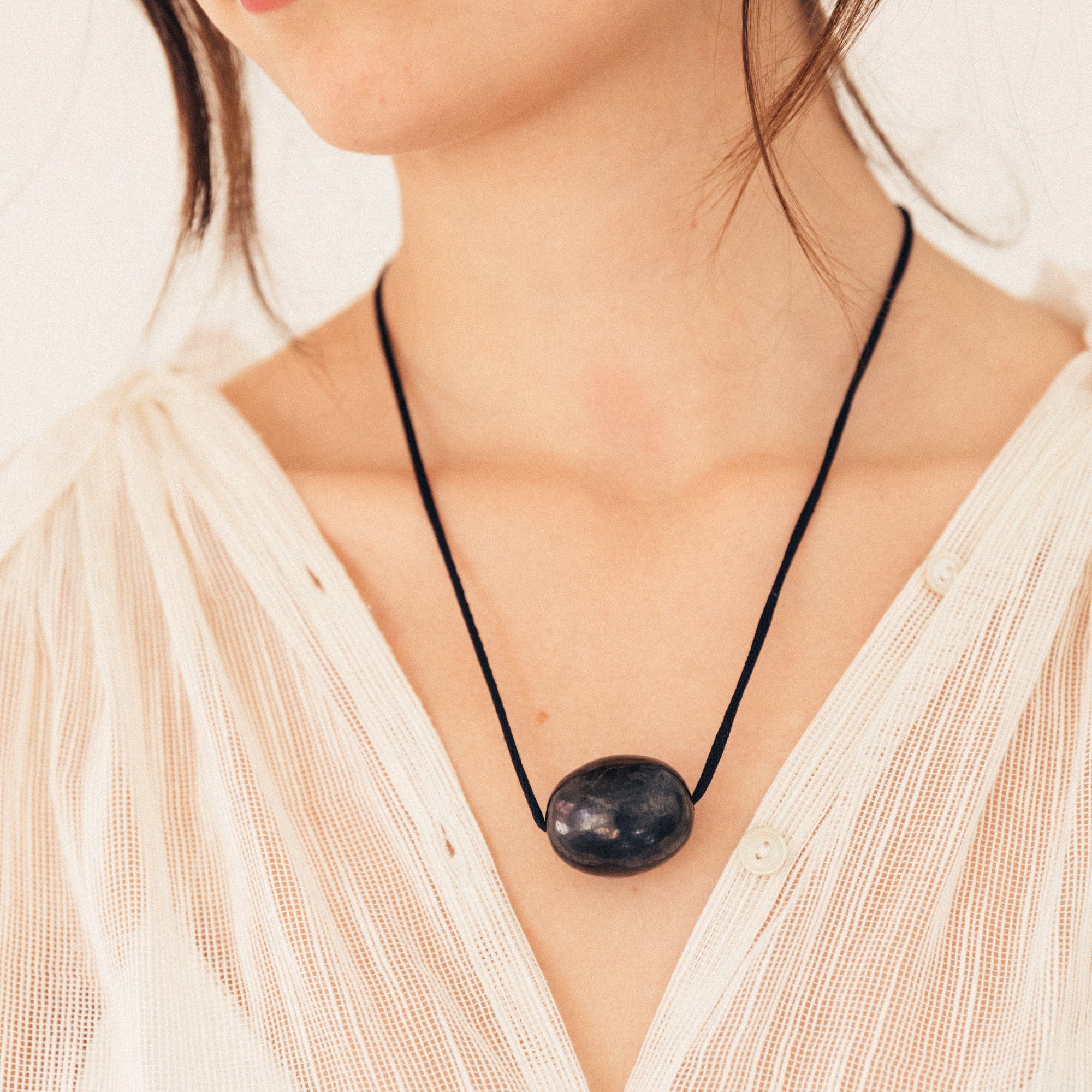 Stone Ellipse Necklace by Annika Inez