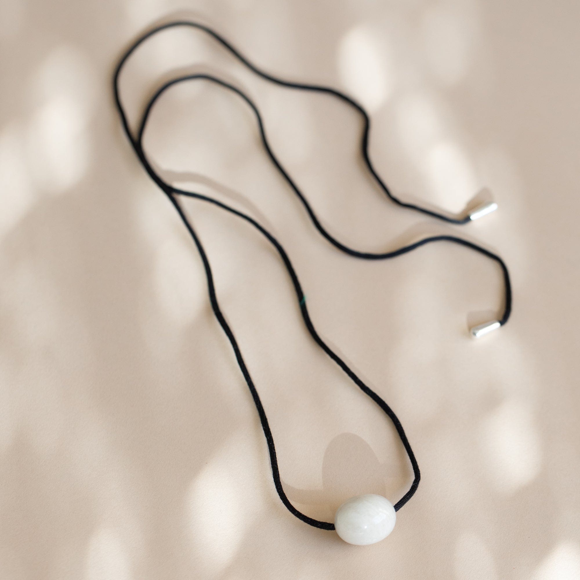 Annika Inez Necklaces White Feldspar / Small Stone Ellipse Necklace by Annika Inez