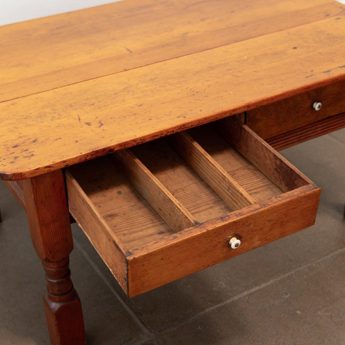 Antique 19th Century Farm Style Coffee Table with Two Drawers - +COOP