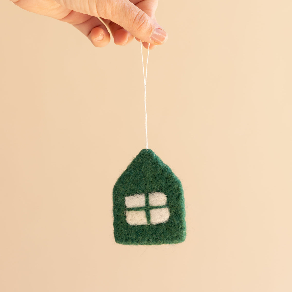 Aveva Seasonal Green Felted House Ornament