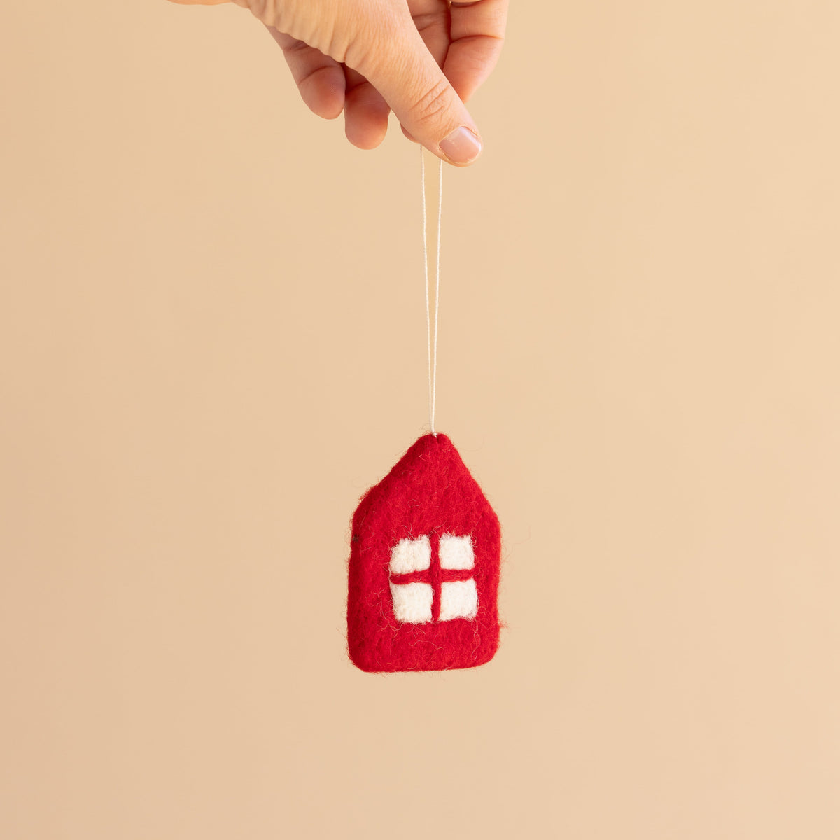 Aveva Seasonal Red Felted House Ornament