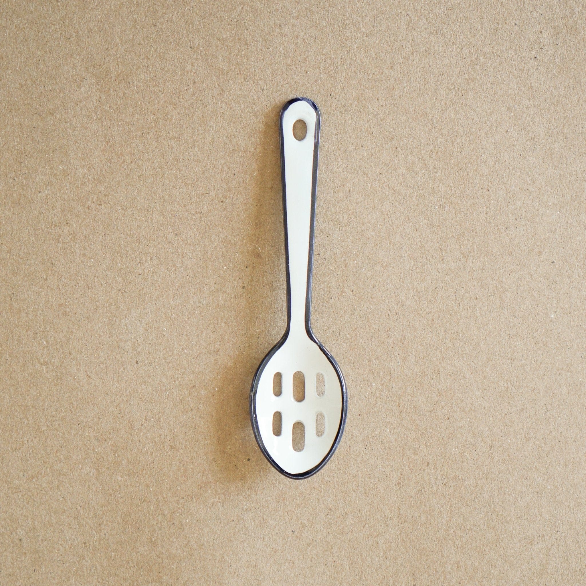 BE HOME Cooking + Utensils Mini Slotted Spoon in Enamel