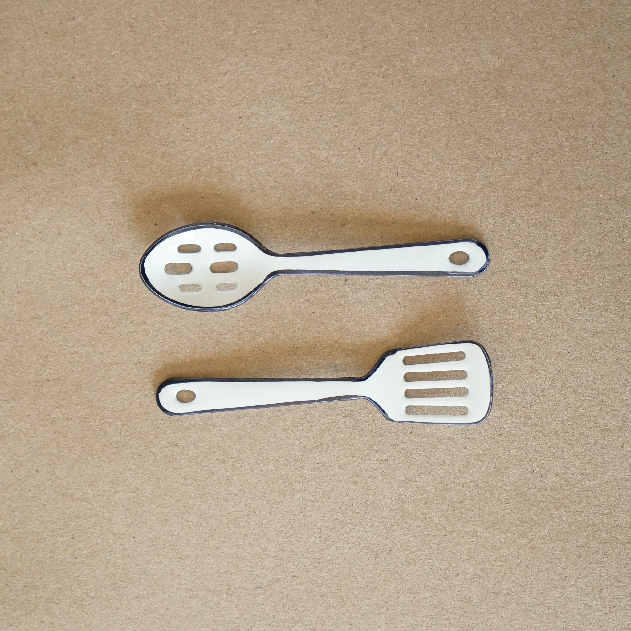 BE HOME Cooking + Utensils Mini Slotted Spoon in Enamel