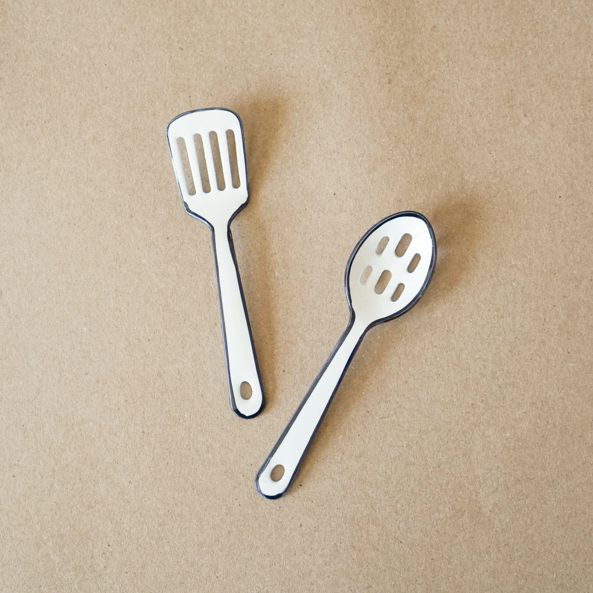 BE HOME Cooking + Utensils Mini Slotted Spoon in Enamel