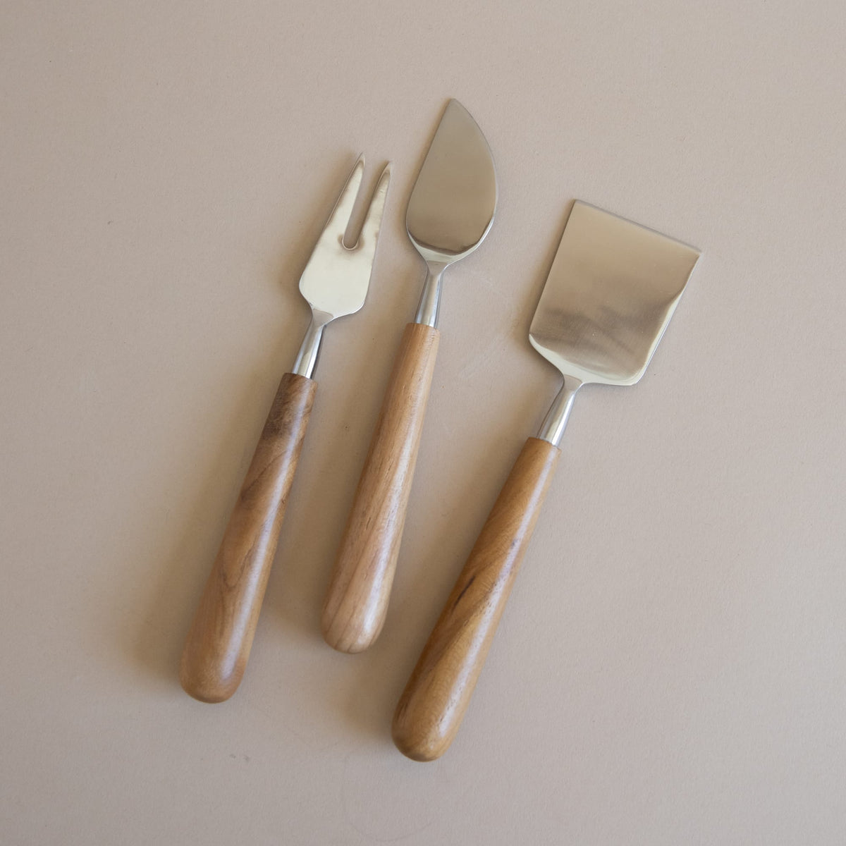 BE HOME Utensils Teak & Stainless Cheese Knife Set