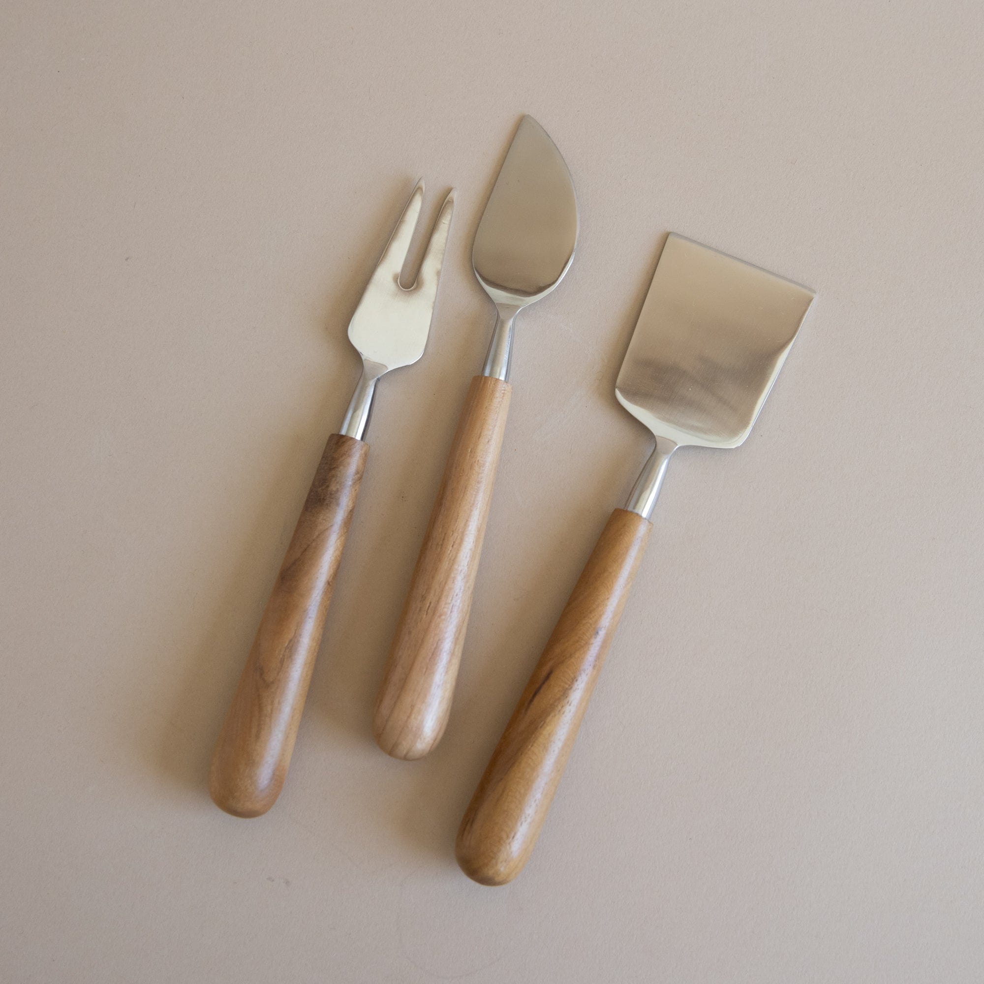 BE HOME Utensils Teak & Stainless Cheese Knife Set