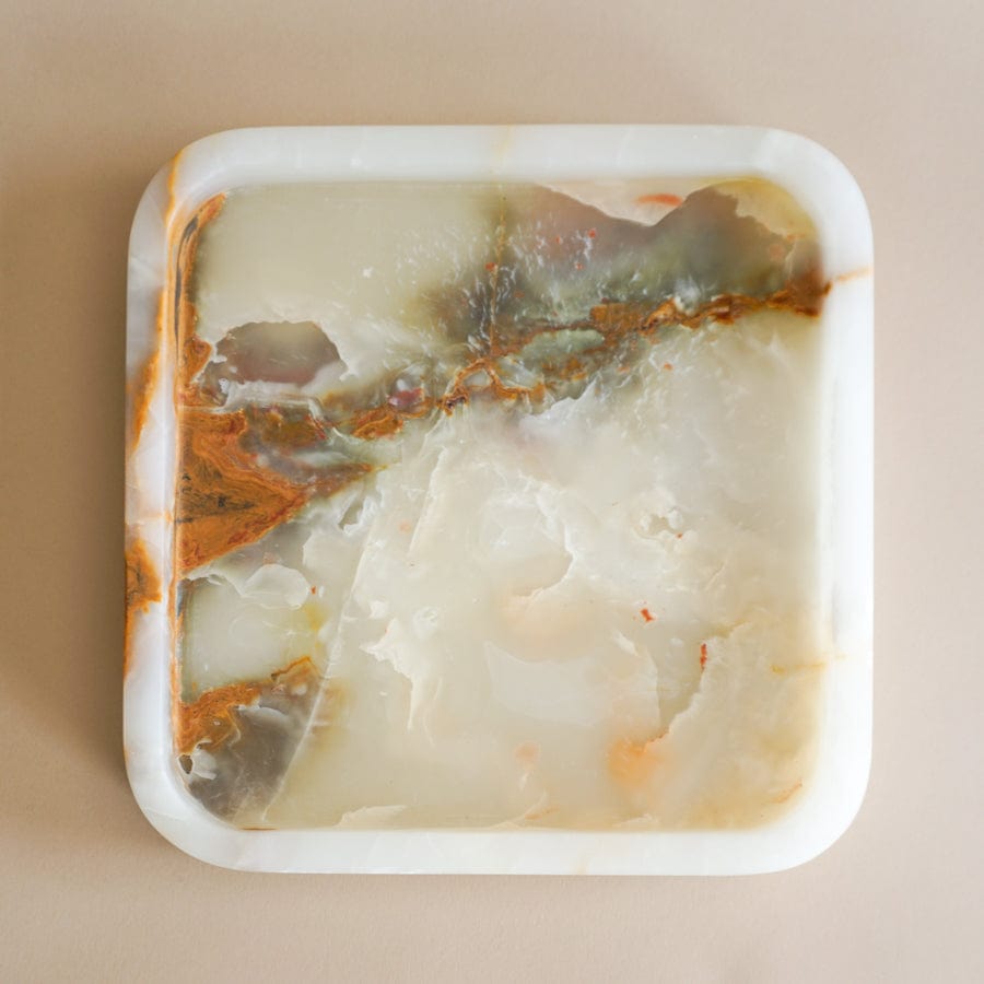 BeyBerk International Trays + Catchalls Green Onyx Marble Tray