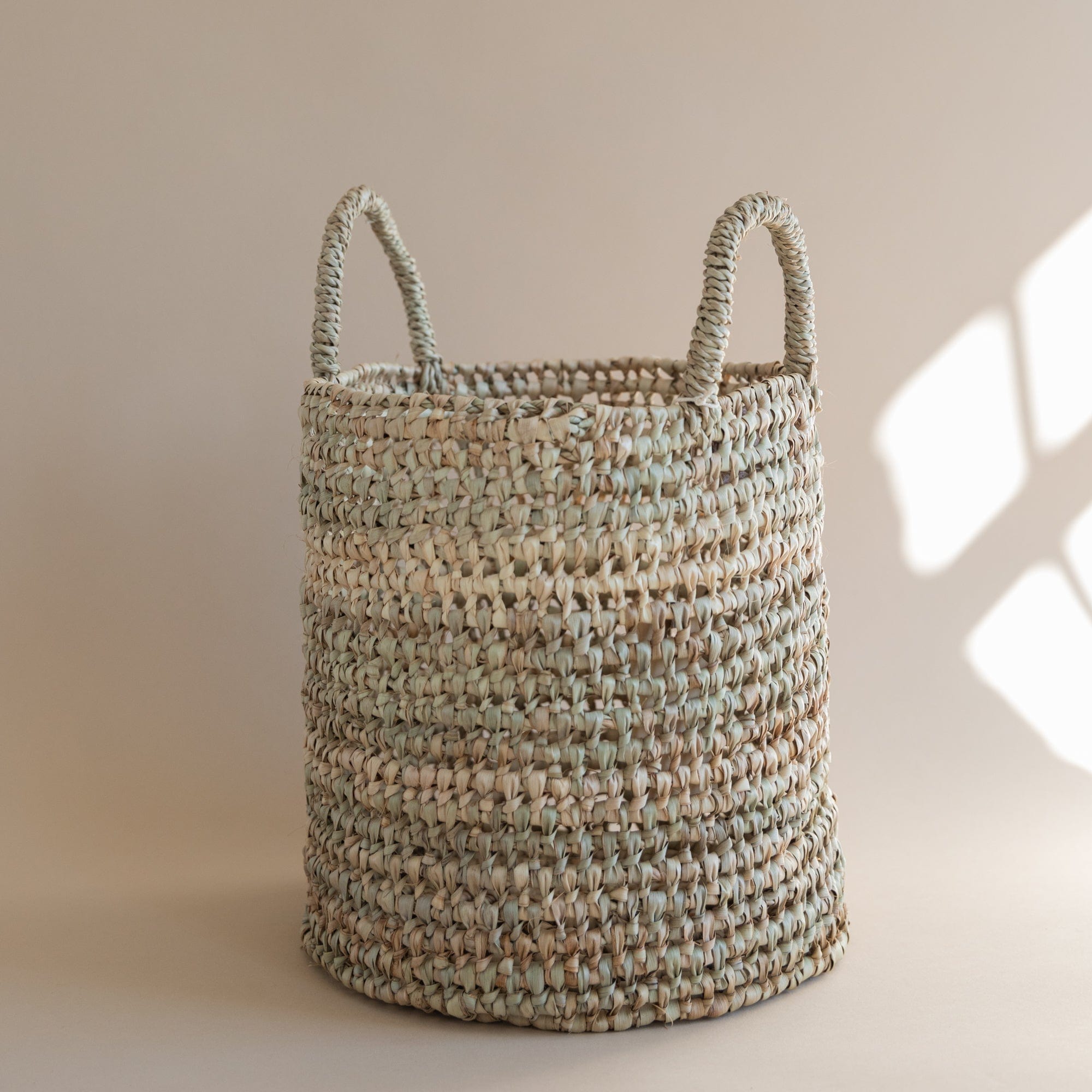 Bohemia Baskets Medium Open Weave Tall Basket with Handles