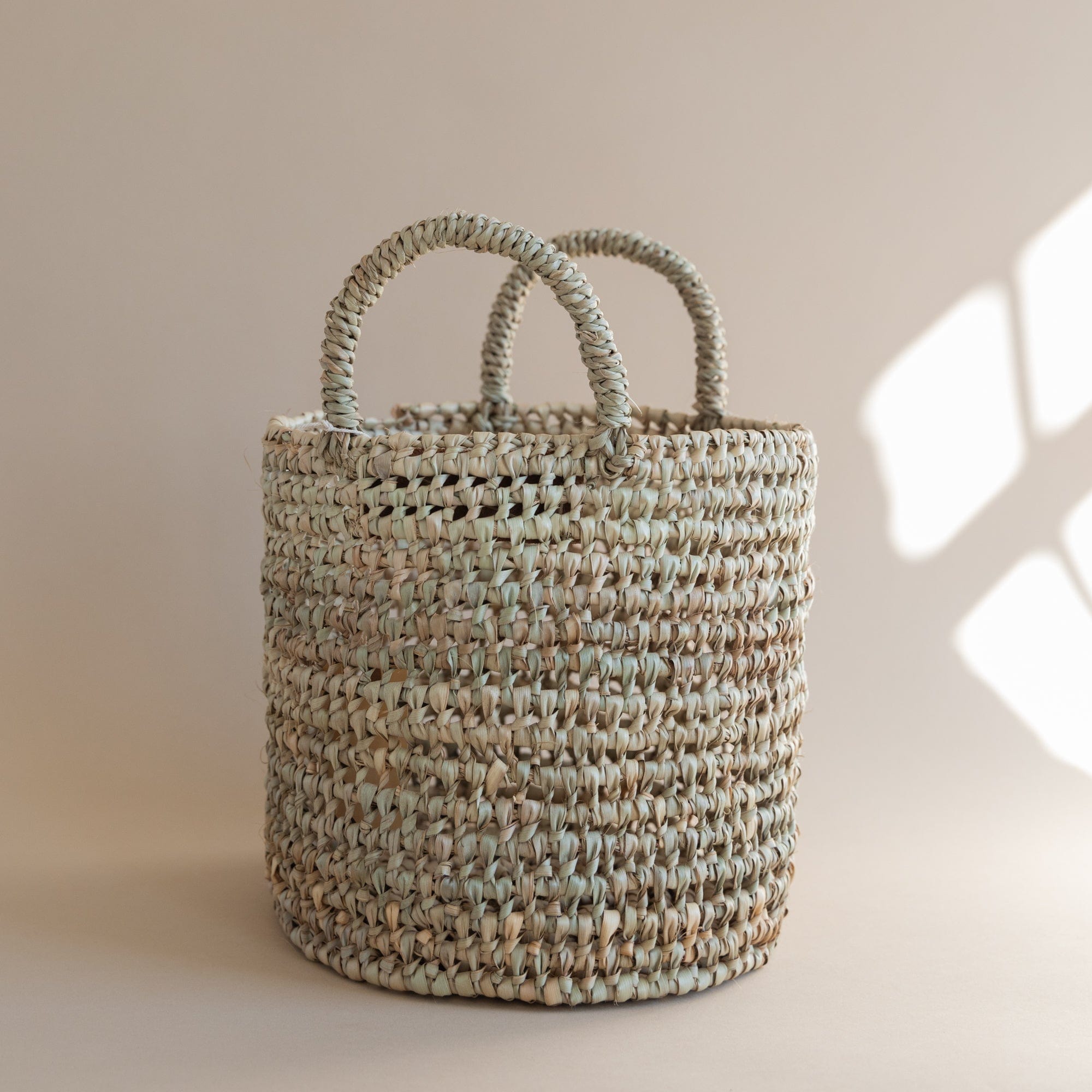 Bohemia Baskets Small Open Weave Tall Basket with Handles