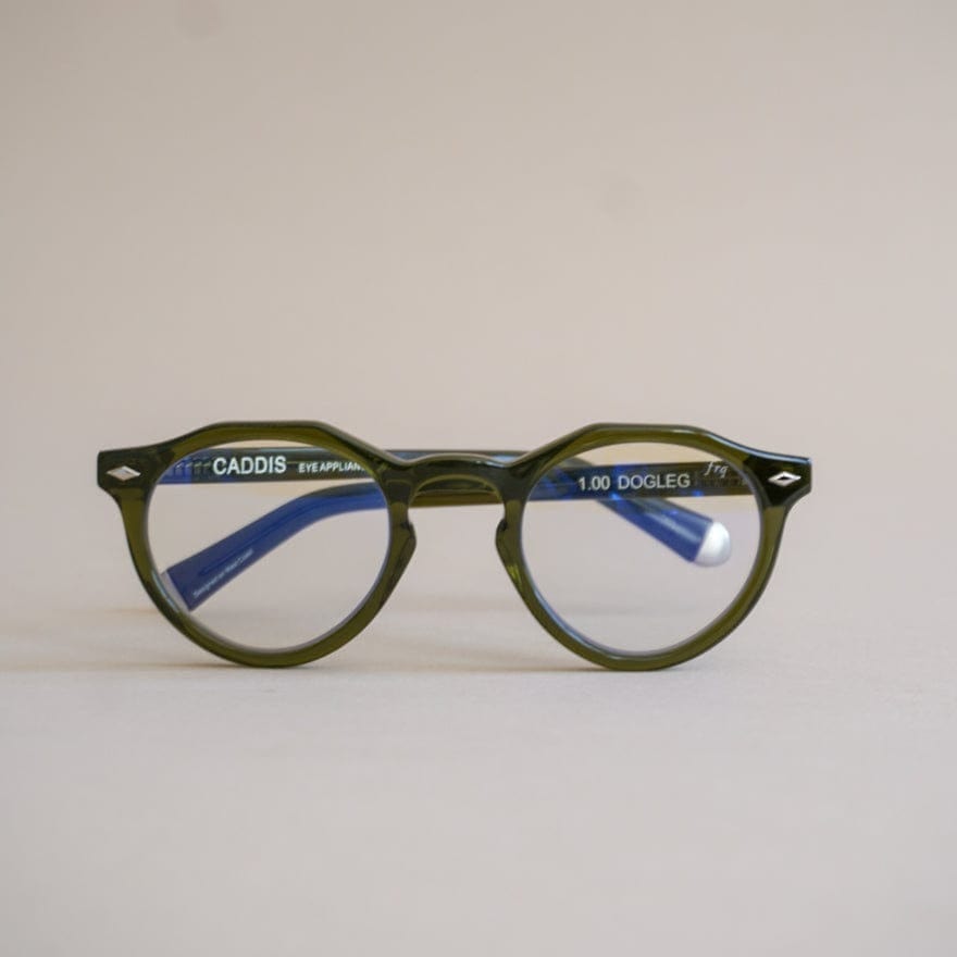 Caddis Eyewear 0.00 Caddis Glasses Dogleg in Polished Heritage Green