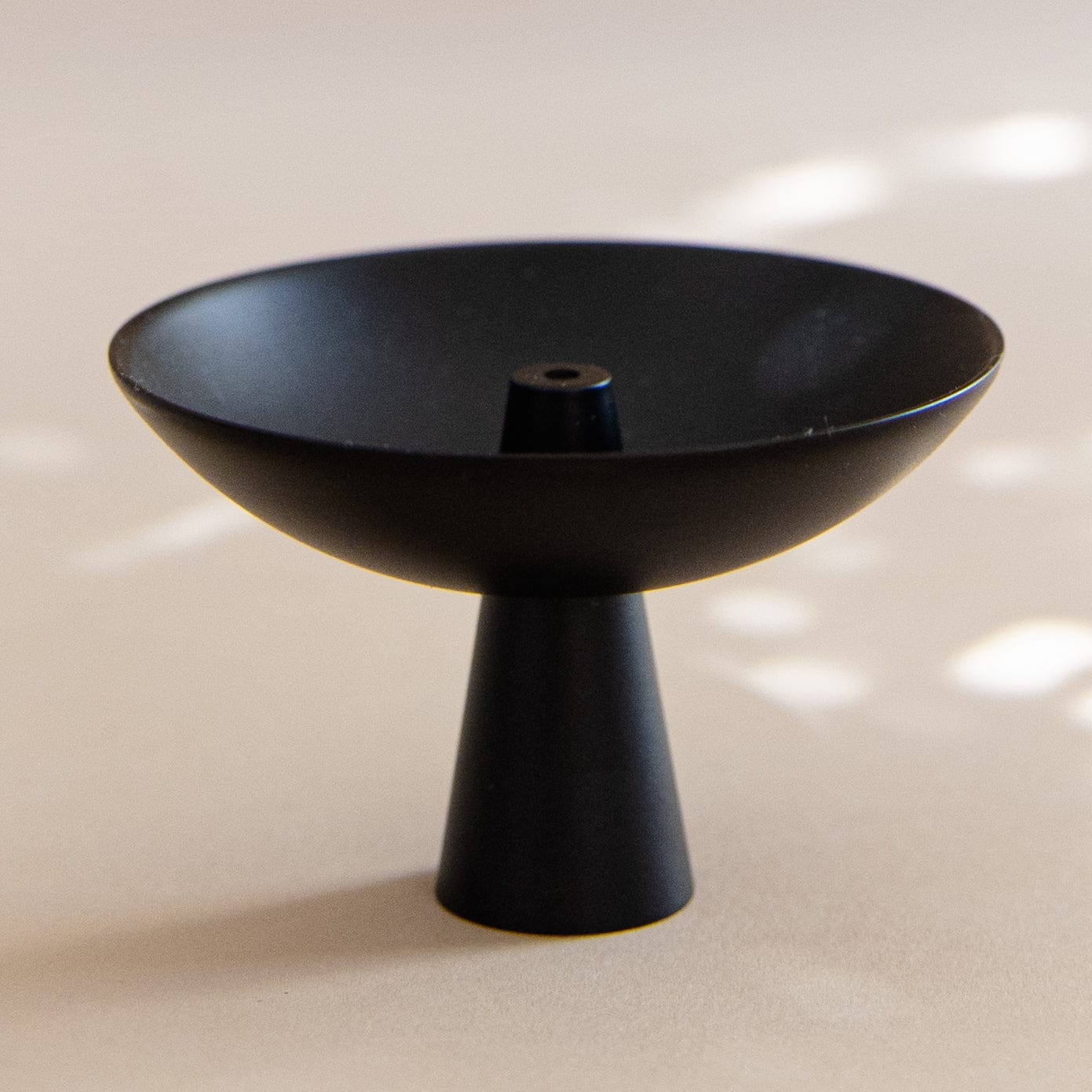 Black Brass Incense Holder with Ash Catcher