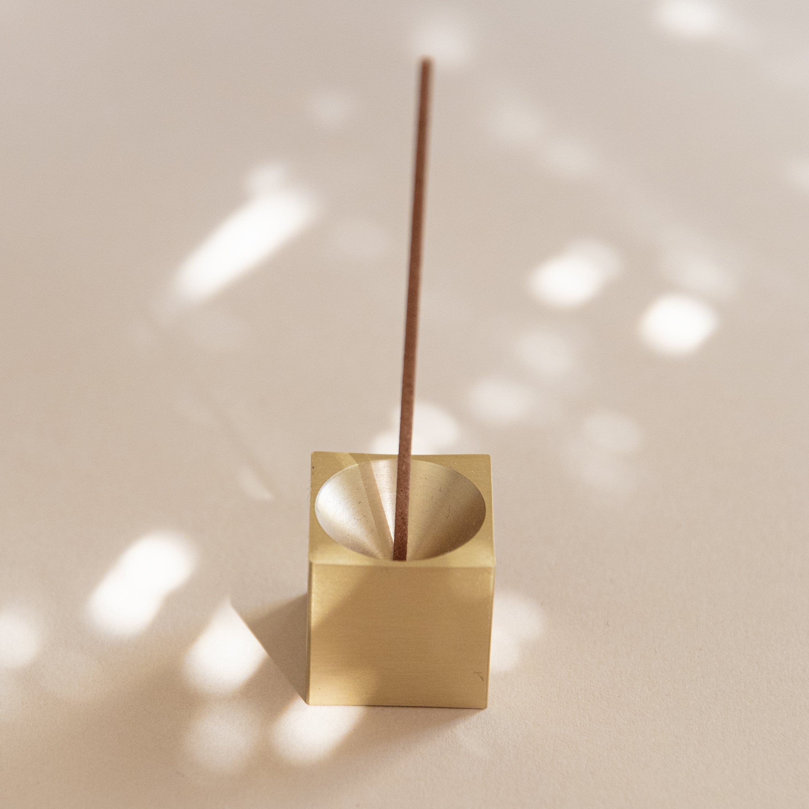 Cubic Brass Incense Holder