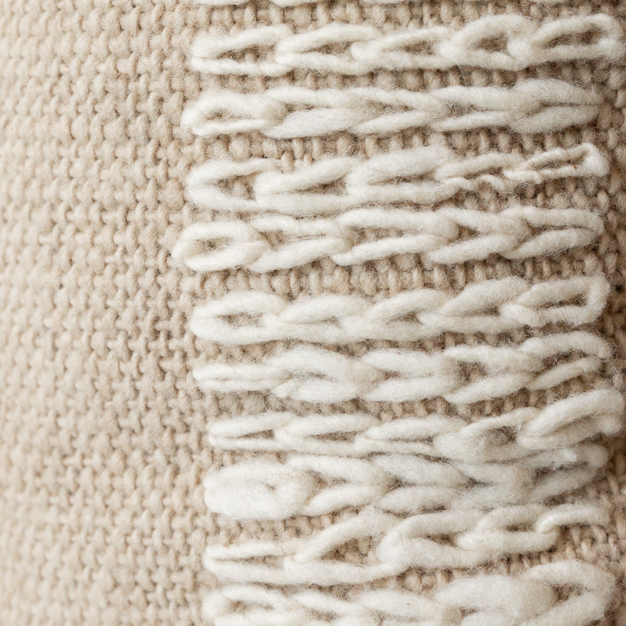 Chain Stitch Pillow in Oatmeal White by Treko - +COOP