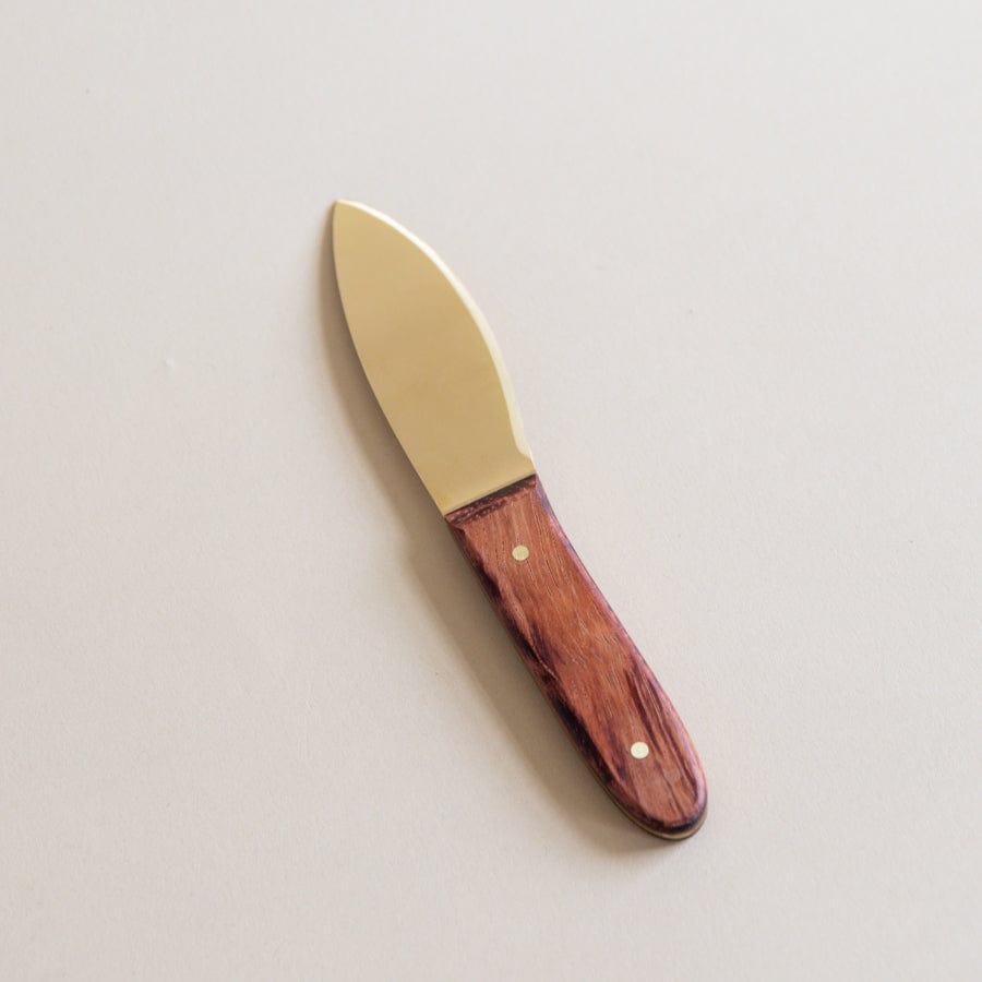 Cheese Knife in Brass and Wood - +COOP