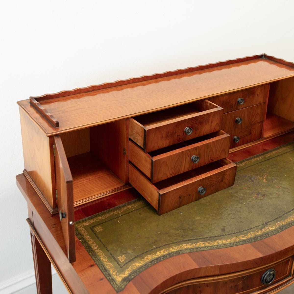 +COOP Vintage Office 19th Century Writing Desk With Leather Top