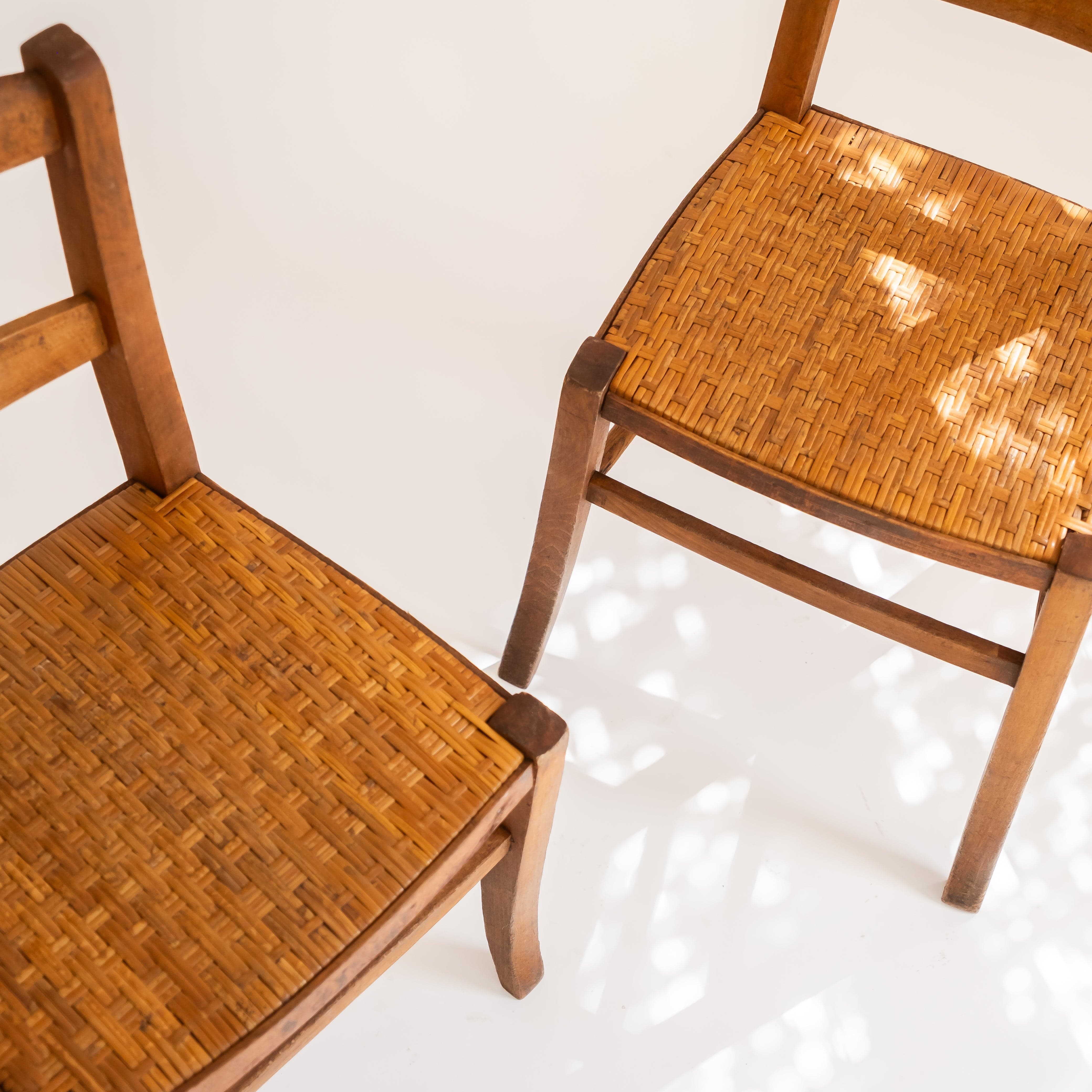 +COOP Vintage Seating 1930s French Provincial Oak Side Chairs