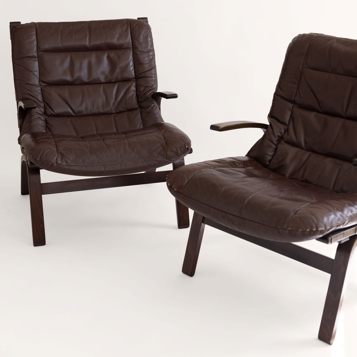 +COOP Vintage Seating Pair of Danish Leather Lounge Chairs