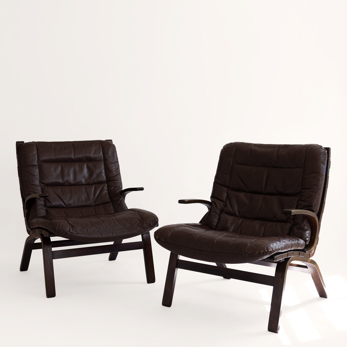 +COOP Vintage Seating Pair of Danish Leather Lounge Chairs