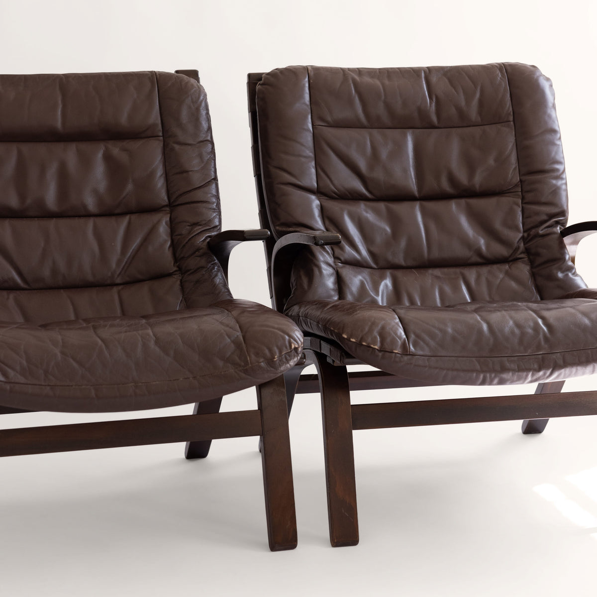 +COOP Vintage Seating Pair of Danish Leather Lounge Chairs